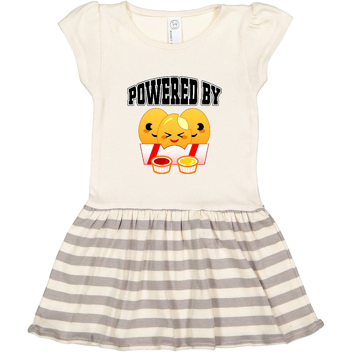 Inktastic Cute Chicken Nuggets Toddler Dress for Girls - Soft & Comfortable Cotton Kids Outfit for Playdates, Parties & Everyday Wear