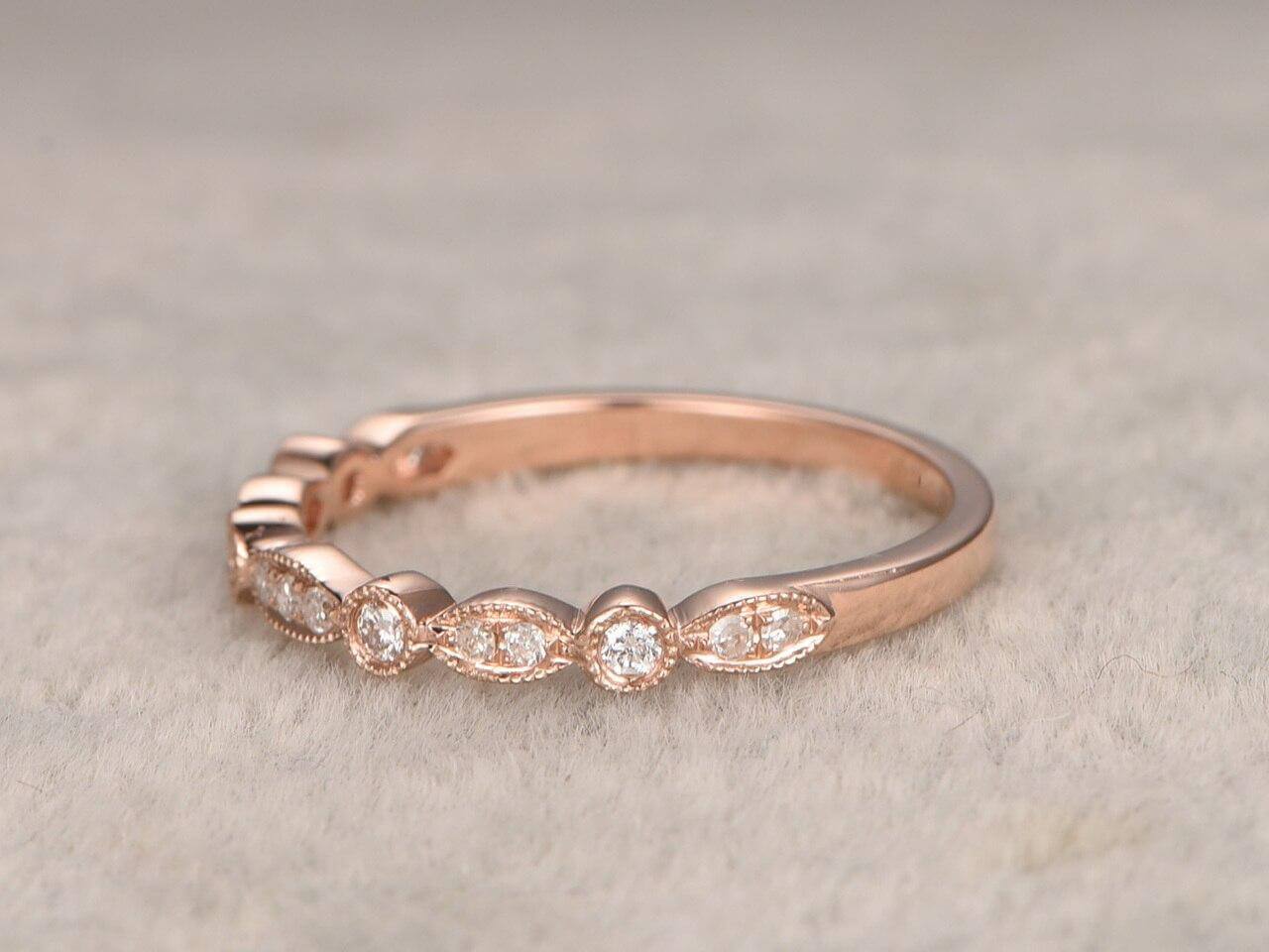 0.25 Carat Half Eternity Wedding Ring - Elegant Twist Curve Wedding Band in 18k Gold Plating - Perfect for Engagement, Anniversary & Bridal Jewelry Gifts