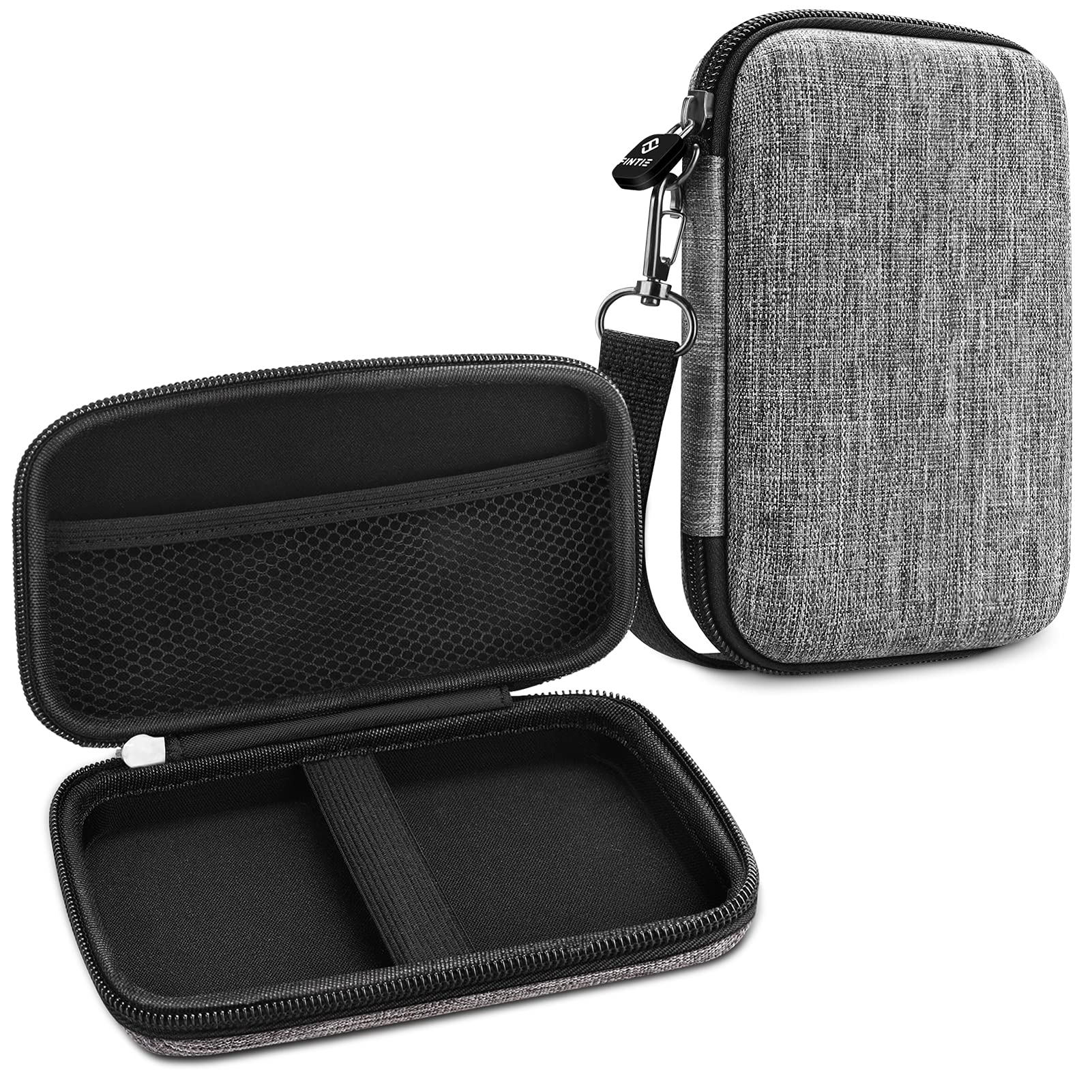 FINTIE Hard EVA Shockproof Protective Case for HP Sprocket Plus, Instax Mini Link & Canon Zoemini Photo Printers - Portable Carrying Storage Pouch in Denim Gray | Perfect for Travel, Home Storage & Photo Printer Protection