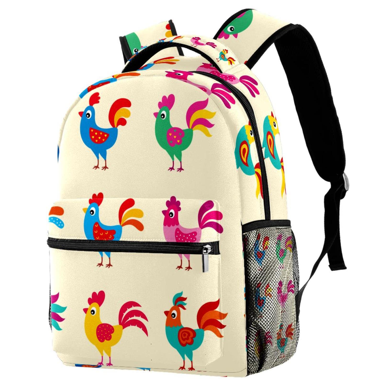 Cartoon Chicken Backpack for Kids - Lightweight Polyester School Bag for Elementary Students, Outdoor Travel & Sports - Perfect for School, Hiking, and Daily Adventures