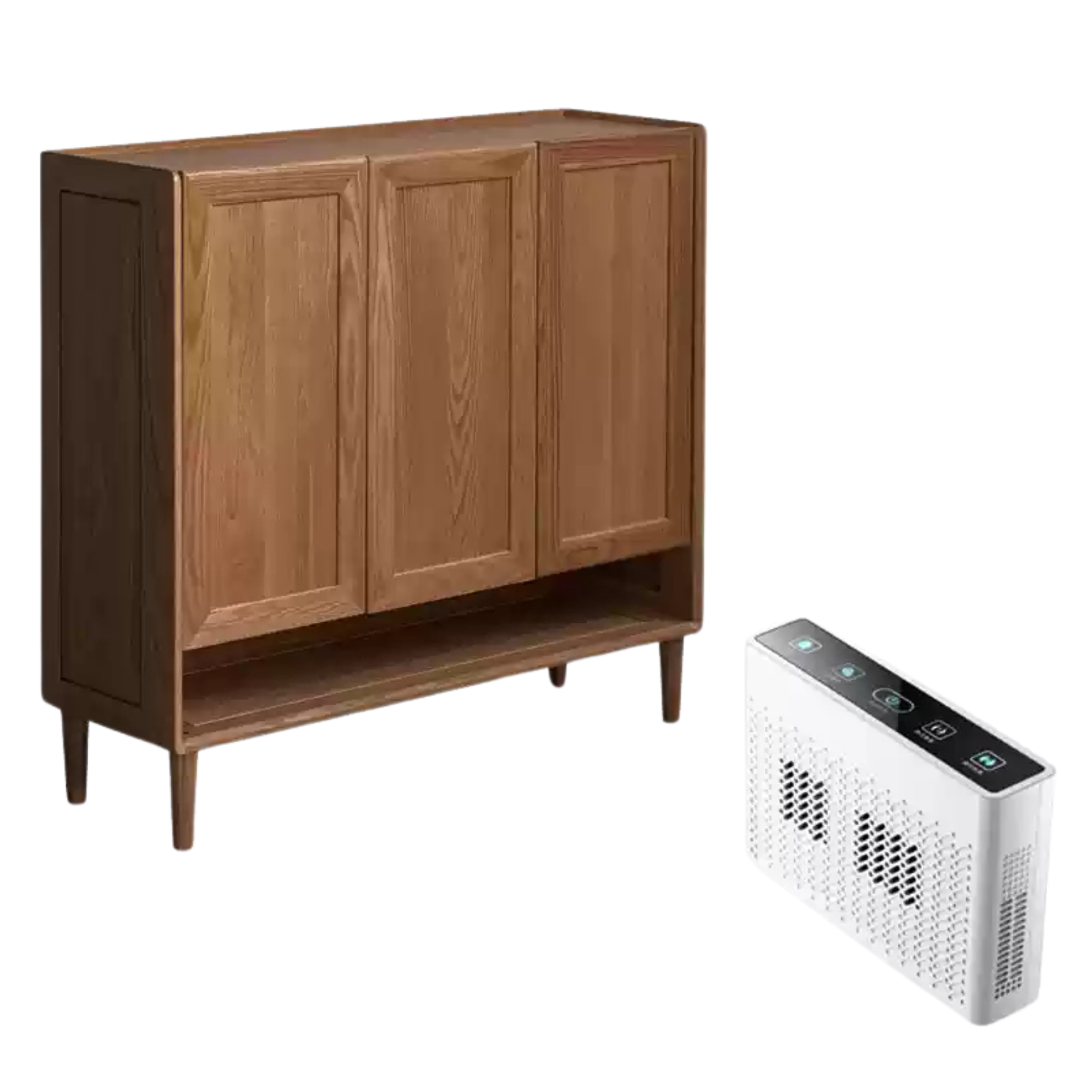 Solid Oak Wood Shoe Storage Cabinet - Large Capacity Entryway Organizer for Shoes, Boots & Accessories | Perfect for Hallway, Closet & Mudroom Organization