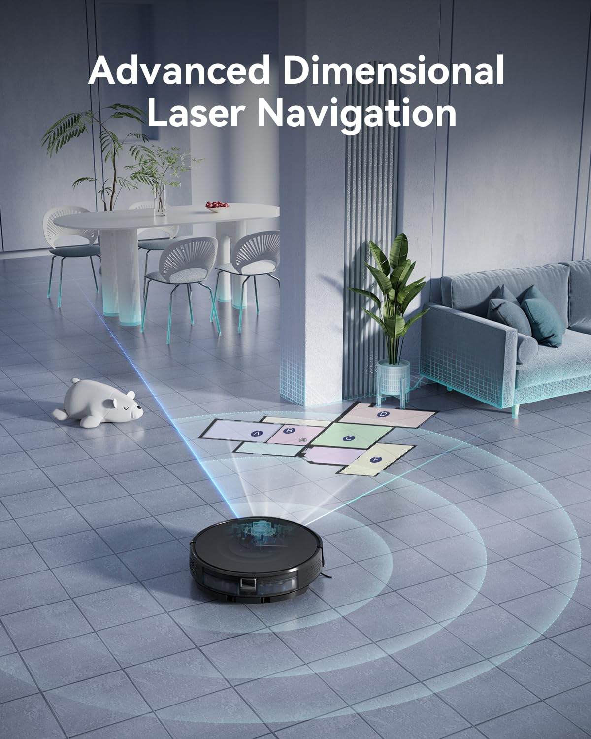 Slim Robot Vacuum Mop Combo with LiDAR - 9000Pa for Pets & Floors - Home Cleaning