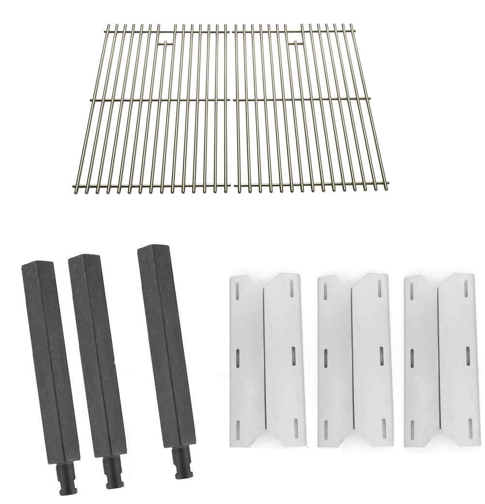 Jenn Air 720-0163 Grill Replacement Parts Kit - Cast Iron Burners, Heat Shields & Stainless Steel Grates for Outdoor BBQ Cooking