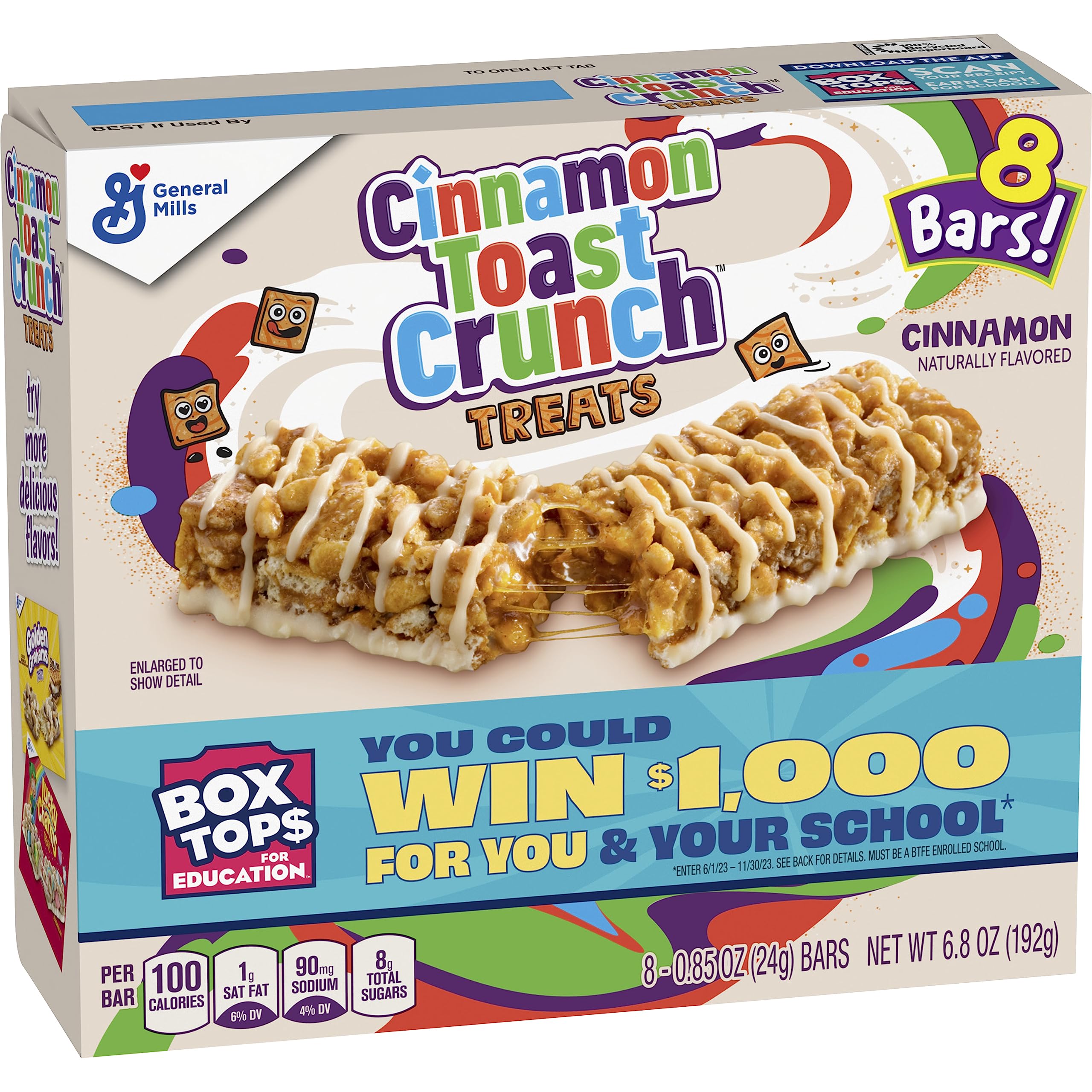 Cinnamon Toast Crunch Cereal Bars - 8 Pack Snacks for Breakfast & On-the-Go