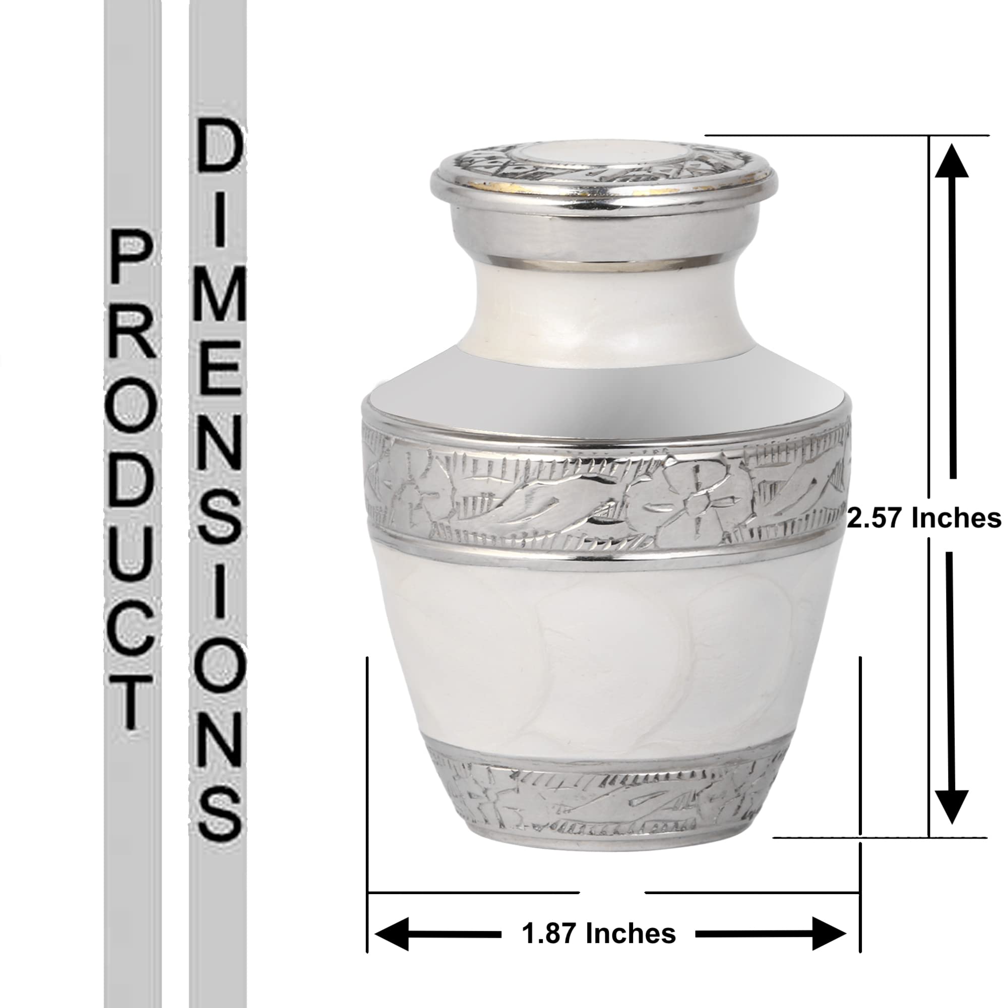 Premium White Memorial Urn & Keepsake Set of 4 - Includes Velvet Bags, Funnel & Elegant Gift Box | Perfect for Ashes Storage, Funeral Services & Memorial Keepsakes