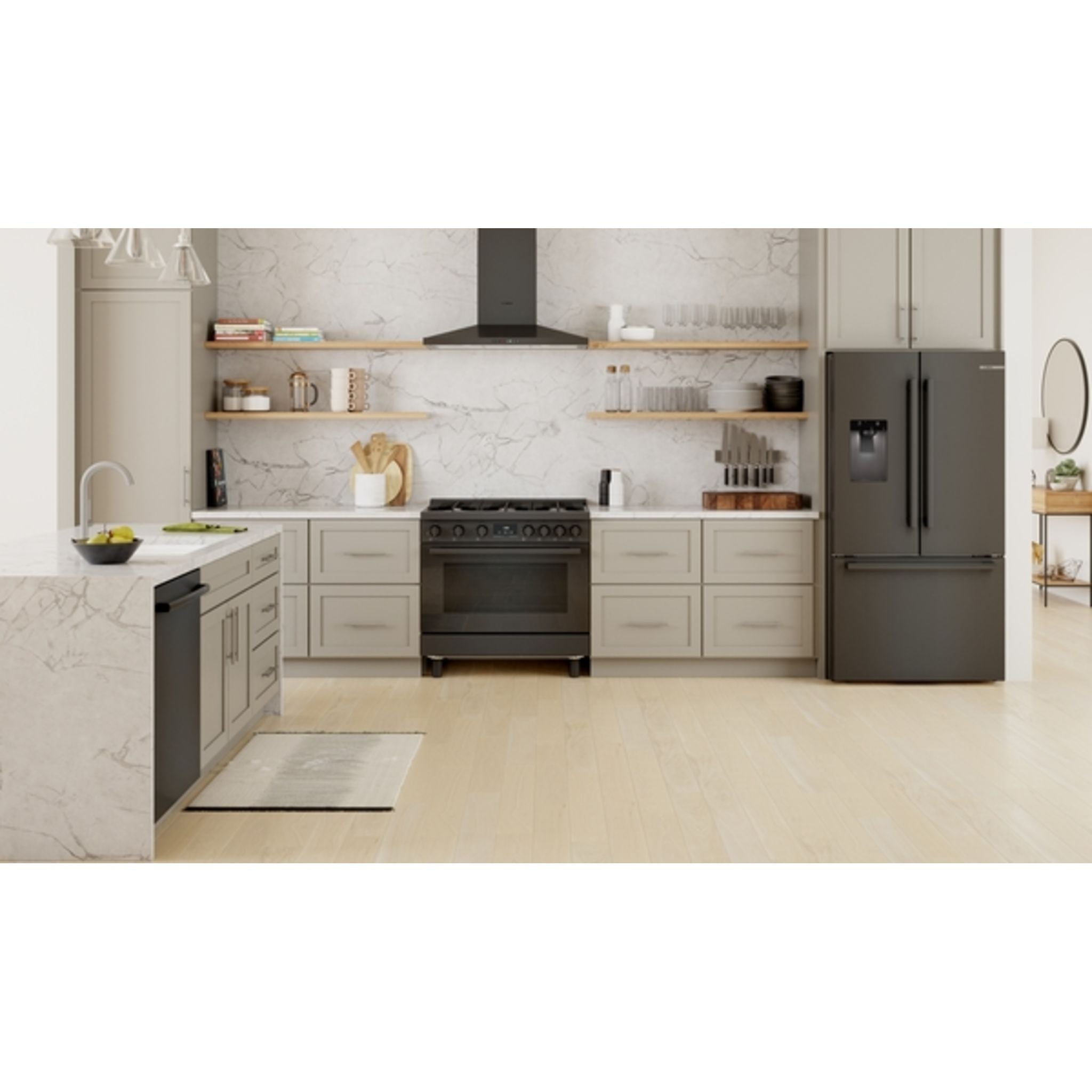 Bosch 36-Inch French Door Refrigerator (B36FD52SNB) - Black Stainless Steel, Energy Star Certified, Spacious Interior for Large Families - Perfect for Modern Kitchens & Entertaining