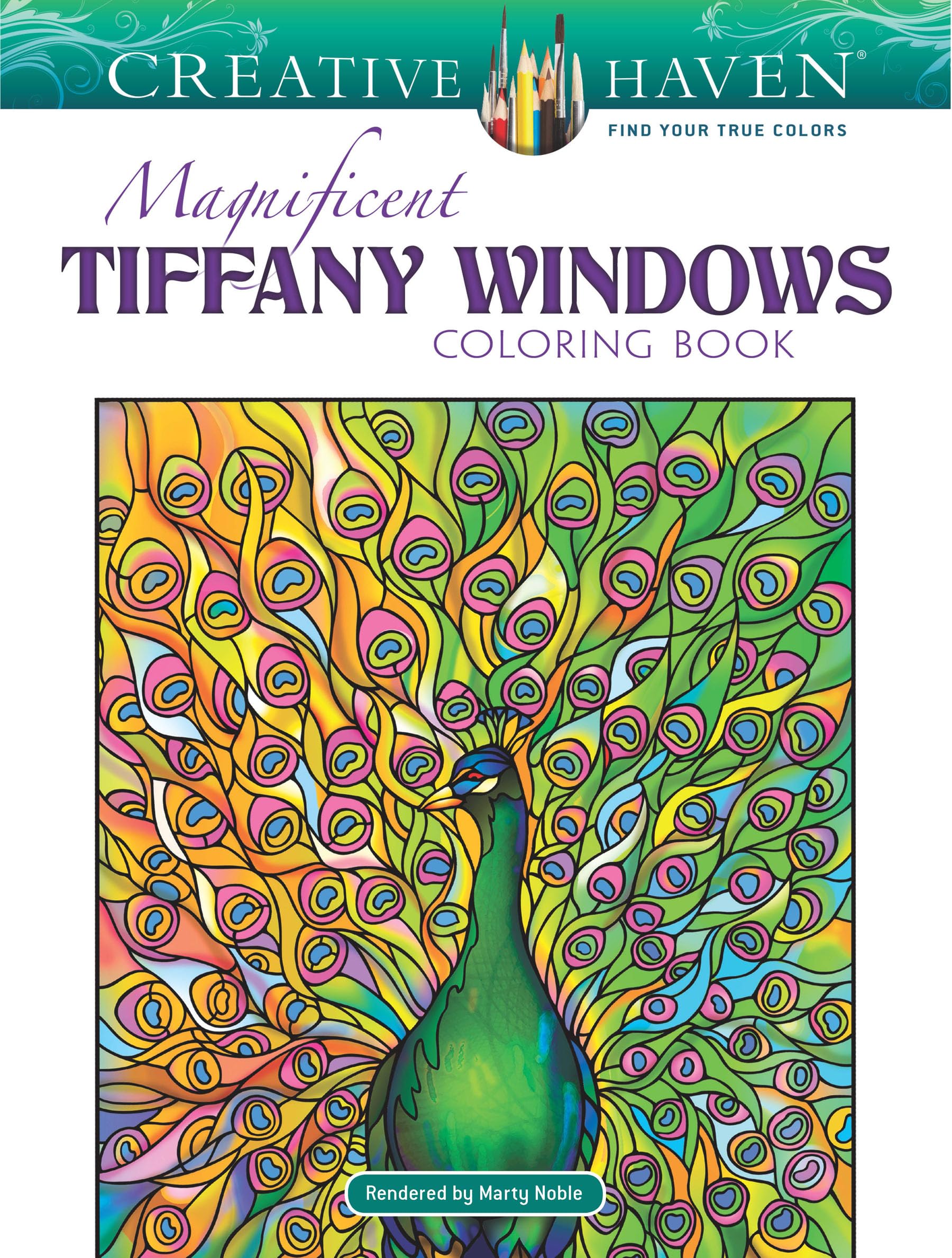 Creative Haven Magnificent Tiffany Windows Adult Coloring Book - 31 Stress Relieving Art Designs for Relaxation & Meditation | Perfect Gift for Artists & Stress Relief Therapy
