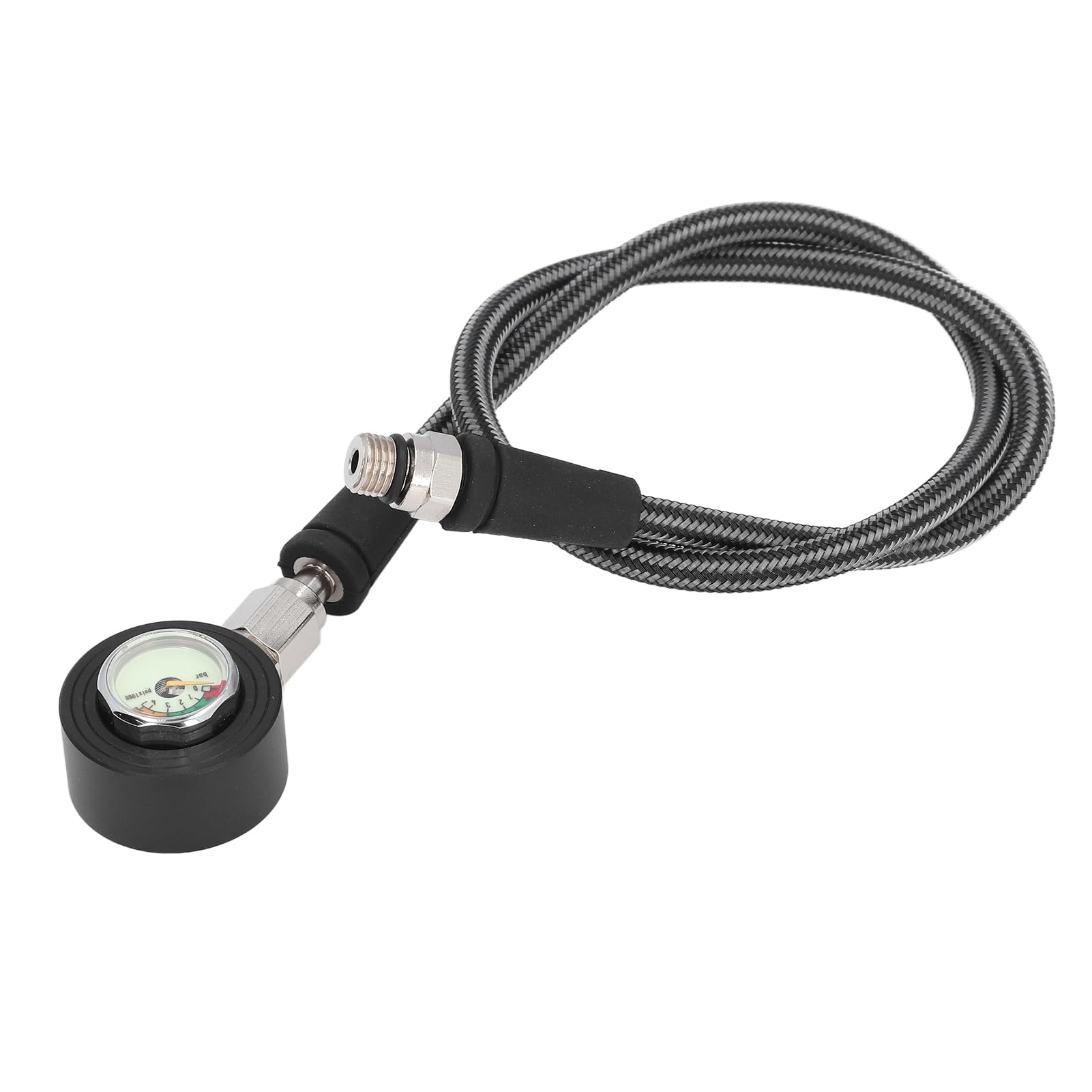Professional Scuba Diving Pressure Gauge - Luminous Submersible Dive Gauge with High Pressure Hose for BCD Regulator | Night Diving & Underwater Exploration Gear