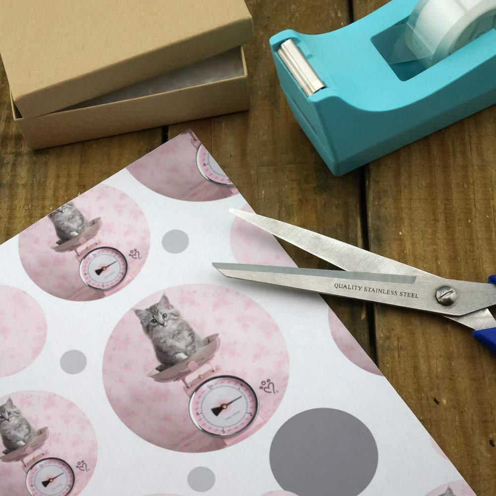 Siberian Cat Kitten Tipping The Scale Gift Wrap Paper Roll - Cute Animal Wrapping Paper for Birthday, Christmas Gifts & Party Decorations