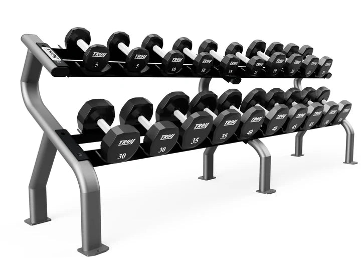 Commercial 2-Tier Dumbbell Rack - Heavy Duty Troy Barbell (DR 10) for Home Gym & Weightlifting - Perfect for Garage, Fitness Studio & Cross-Training