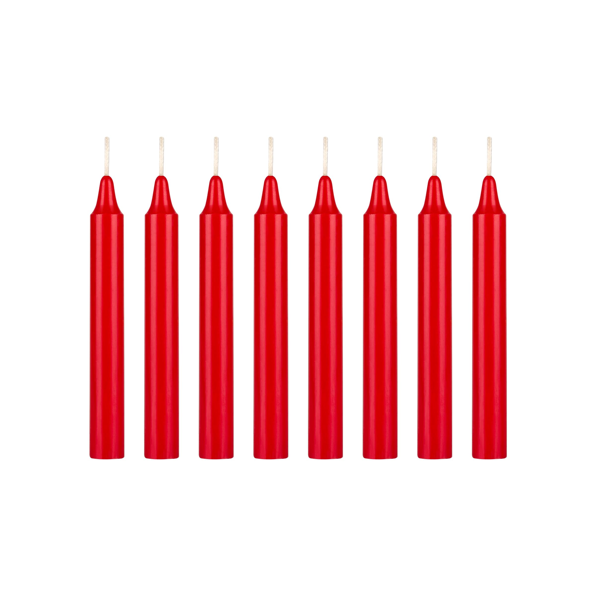 8-Pack Red Unscented 5-Inch Taper Candles for Dining Table, Church, Wedding Decor & Emergency Lighting - Household Essentials