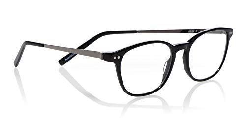 Shiny Black Front With Matte Gunmetal Temples