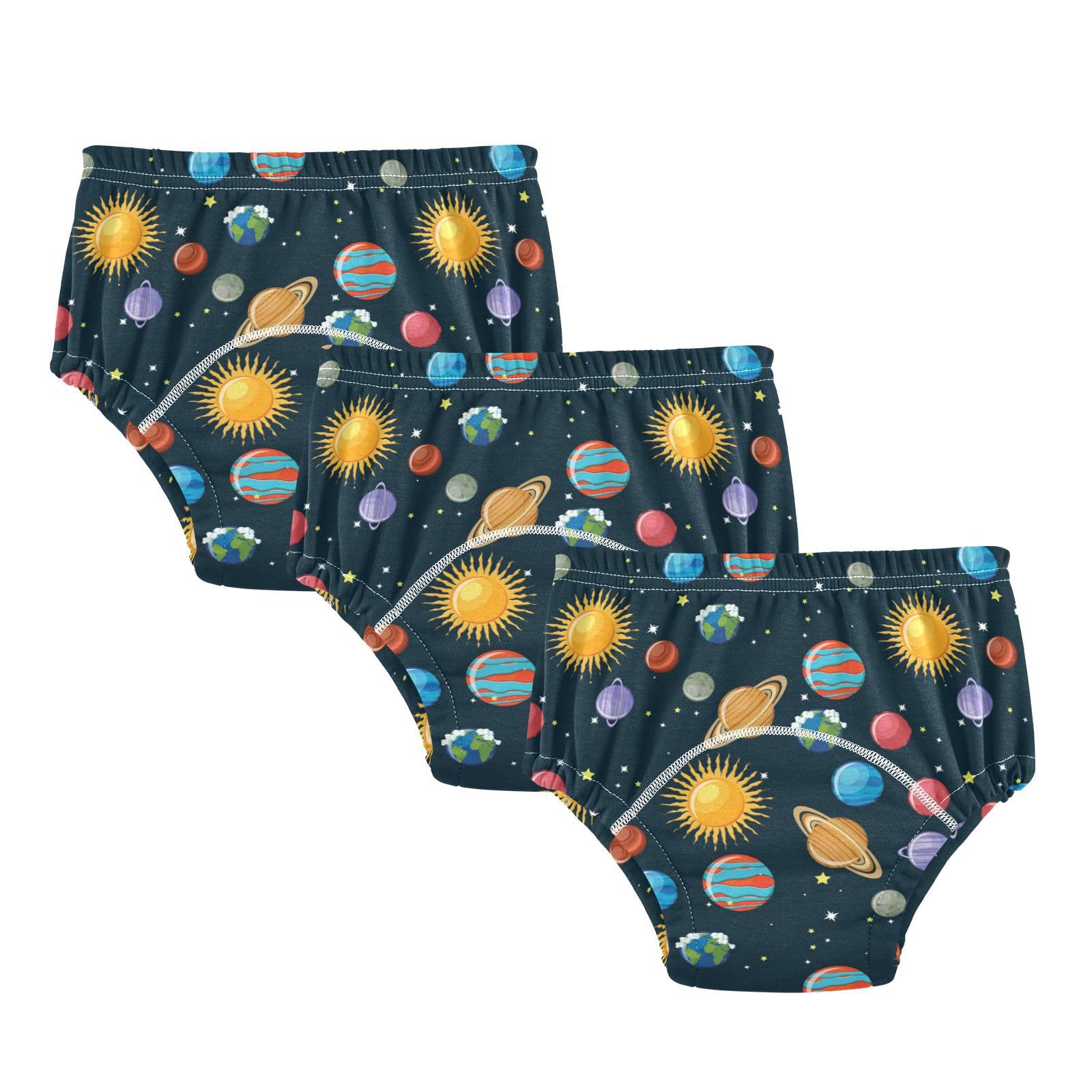 J JOYSAY Solar System Themed Potty Training Pants - Unisex Toddler Underwear 3 Pack (Sizes 2T-5T) | Space & Planets Design | Perfect for Daytime & Nighttime Potty Training