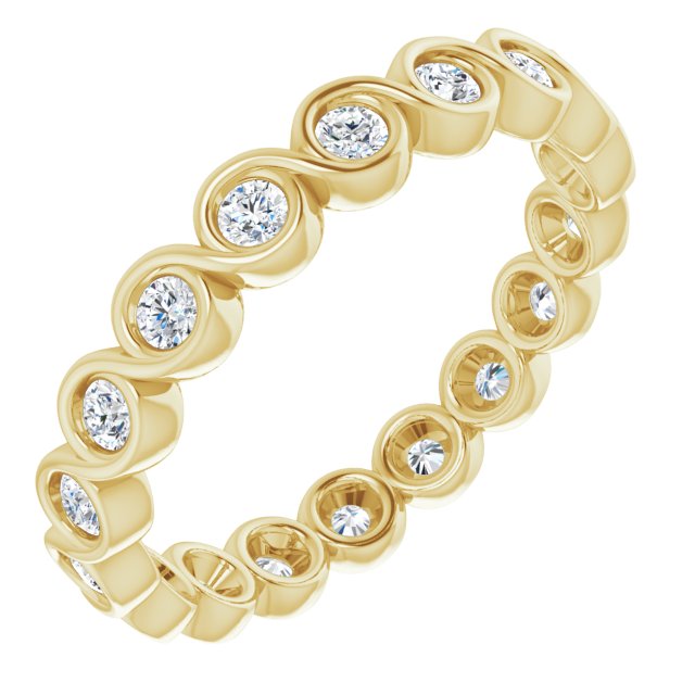 0.54 Carat Bezel Set Round Diamond Infinity Eternity Band Ring for Women - Perfect for Weddings, Anniversaries & Special Occasions