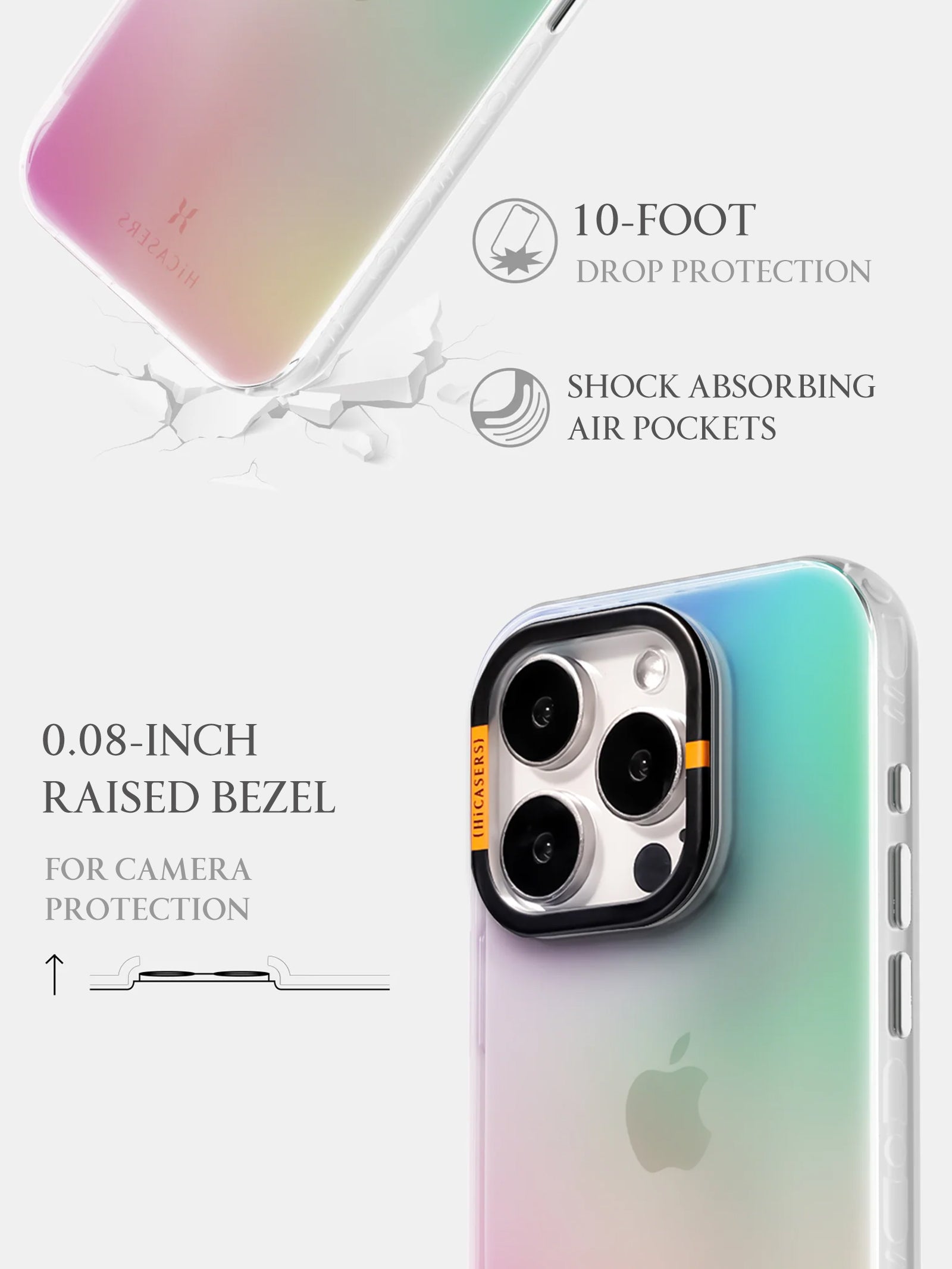 Vibrant Iridescent Phone Case - Colorful Radiance & Peachy Meadow Design | Perfect for Everyday Use, Travel & Fashion Accessories