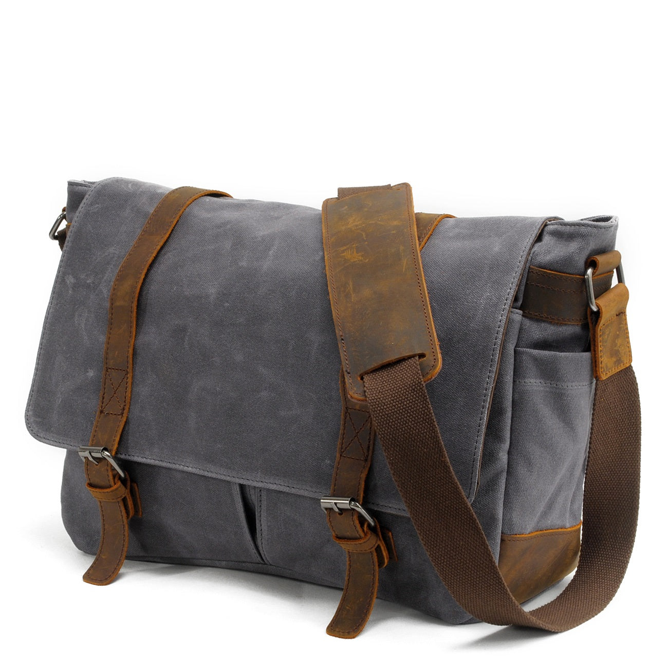 Dion Canvas Messenger Bag for Men & Women - Durable Laptop Satchel Bag with Adjustable Strap - Perfect for Work, Travel & School