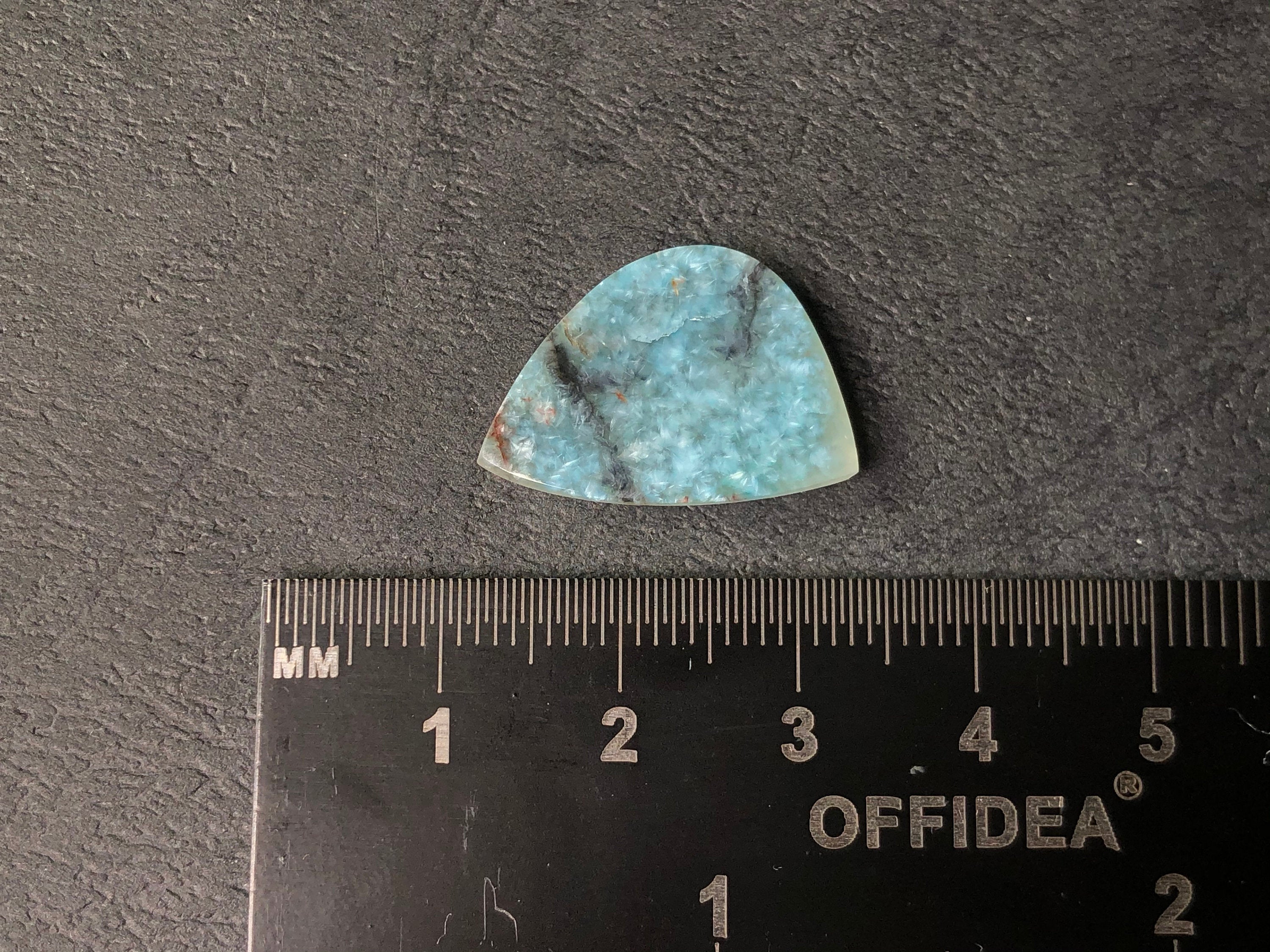GILALITE Cabochon - Medusa Paraiba Quartz with Black Streaks & Crescent Moon - Natural Gemstone for Jewelry Making (44003) - Perfect for Pendants, Rings & DIY Craft Projects
