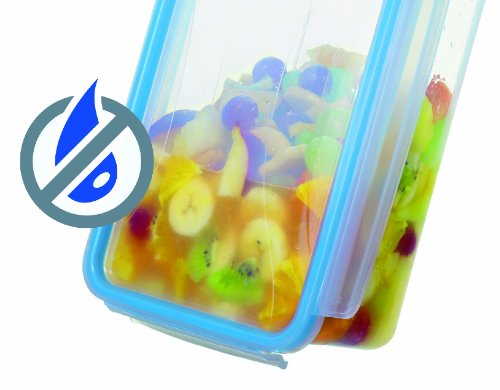 Click & Lock Plastic Fridge Storage Box (PP Material) 1L Transparent/Blue - Airtight Food Container for Kitchen, Pantry & Meal Prep Organization