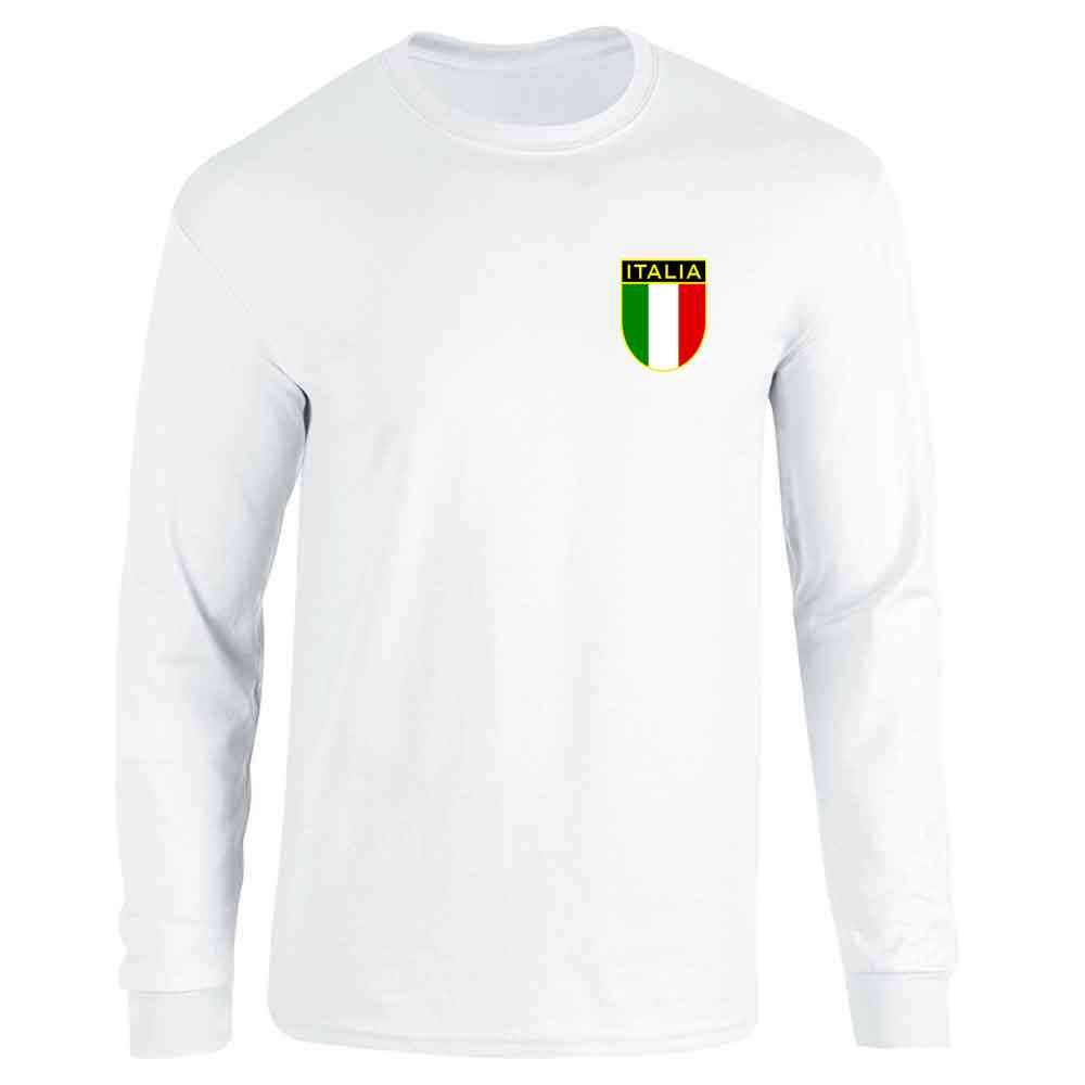 Vintage Italy Soccer National Team Long Sleeve T-Shirt - Retro Football Jersey for Fans & Collectors - Perfect for Match Days, Casual Wear & Sports Events