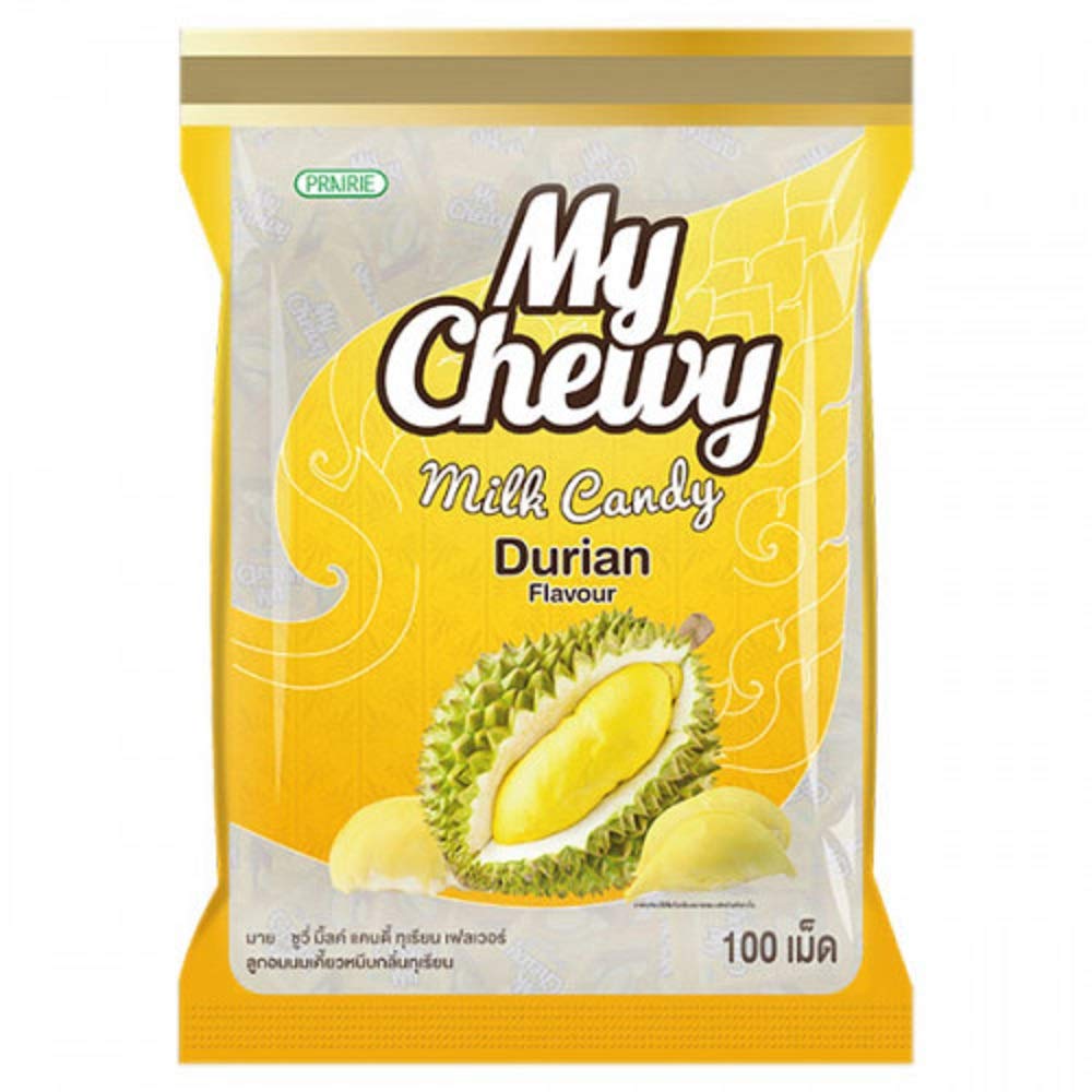 My Chewy Milk Candy - Soft & Chewy Durian Flavor Candy (100 Tablets, 360g) | Perfect for Snacking, Gifts & Asian Dessert Lovers