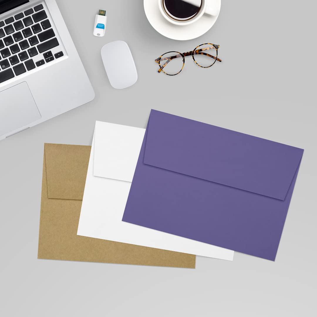 LUXPAPER A7 Invitation Envelopes 5x7 Cards - 80lb Wisteria Purple, Printable Wedding Invitation Envelopes with Peel & Press Seal, 1000 Pack (5.25x7.25 inches) - Perfect for Weddings, Parties, Greeting Cards and Special Events