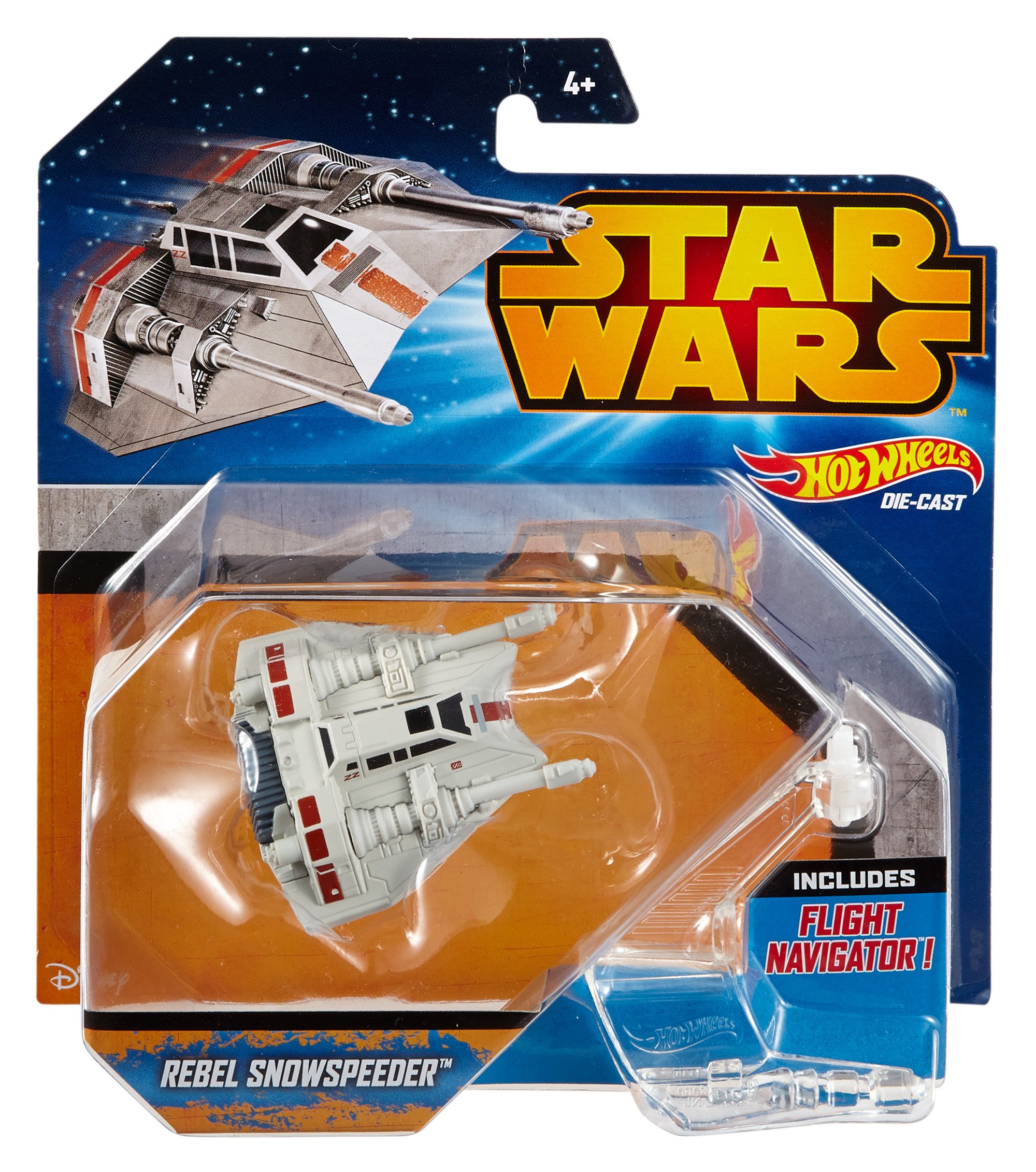 Hot Wheels Star Wars The Empire Strikes Back Snowspeeder Die-Cast Vehicle - Orange - Collectible Toy Car for Kids & Adults - Perfect for Display, Play & Star Wars Fans Gift