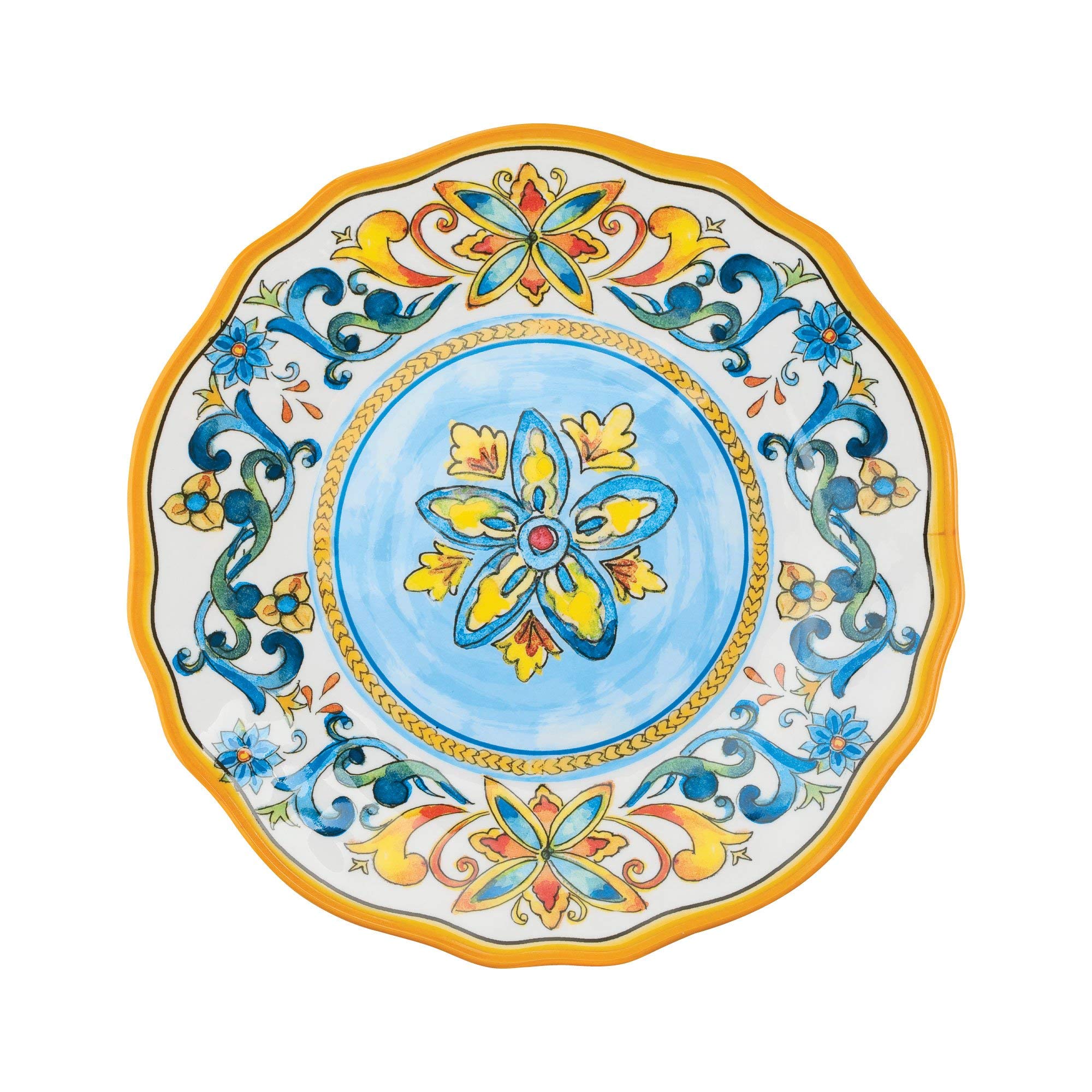 UPware 16-Piece Chianti Melamine Dinnerware Set - Durable Outdoor Dishes & Plates Set for 4 - Colorful Shatterproof Tableware for Picnics, Camping & Patio Dining