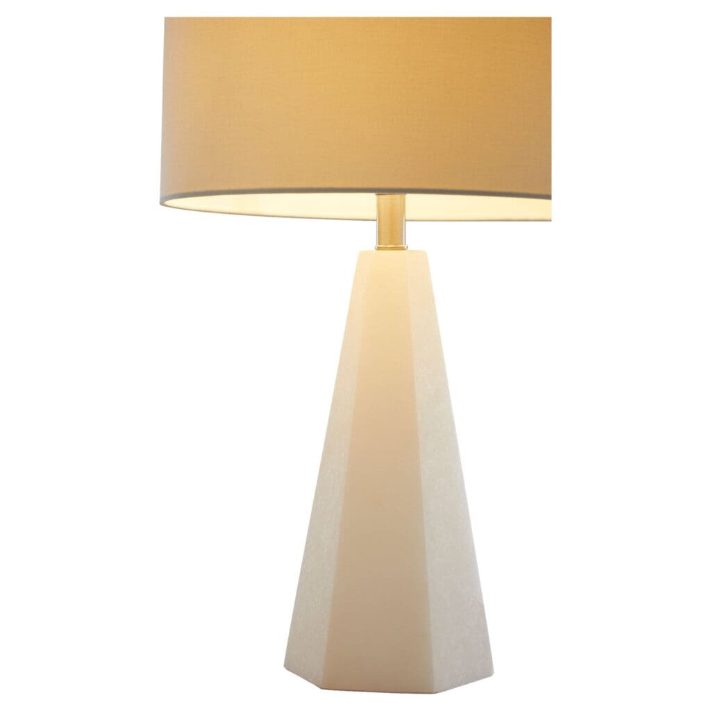 Cyan Design 11217 Athena Table Lamp - White Ceramic Base with Linen Shade for Bedroom, Living Room & Office Decor