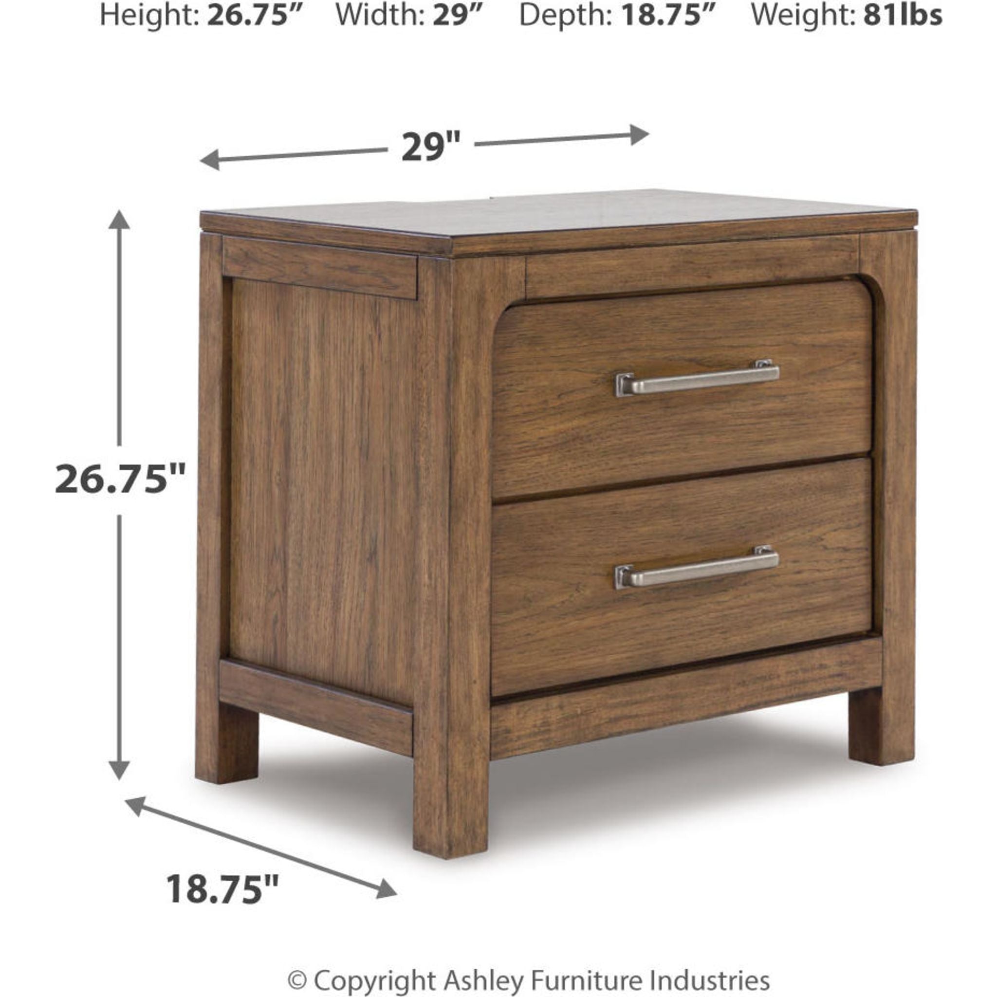 Cabalynn Nightstand Light Brown - Modern Bedside Table with Storage Drawer for Bedroom, Living Room, or Office - Perfect for Small Spaces
