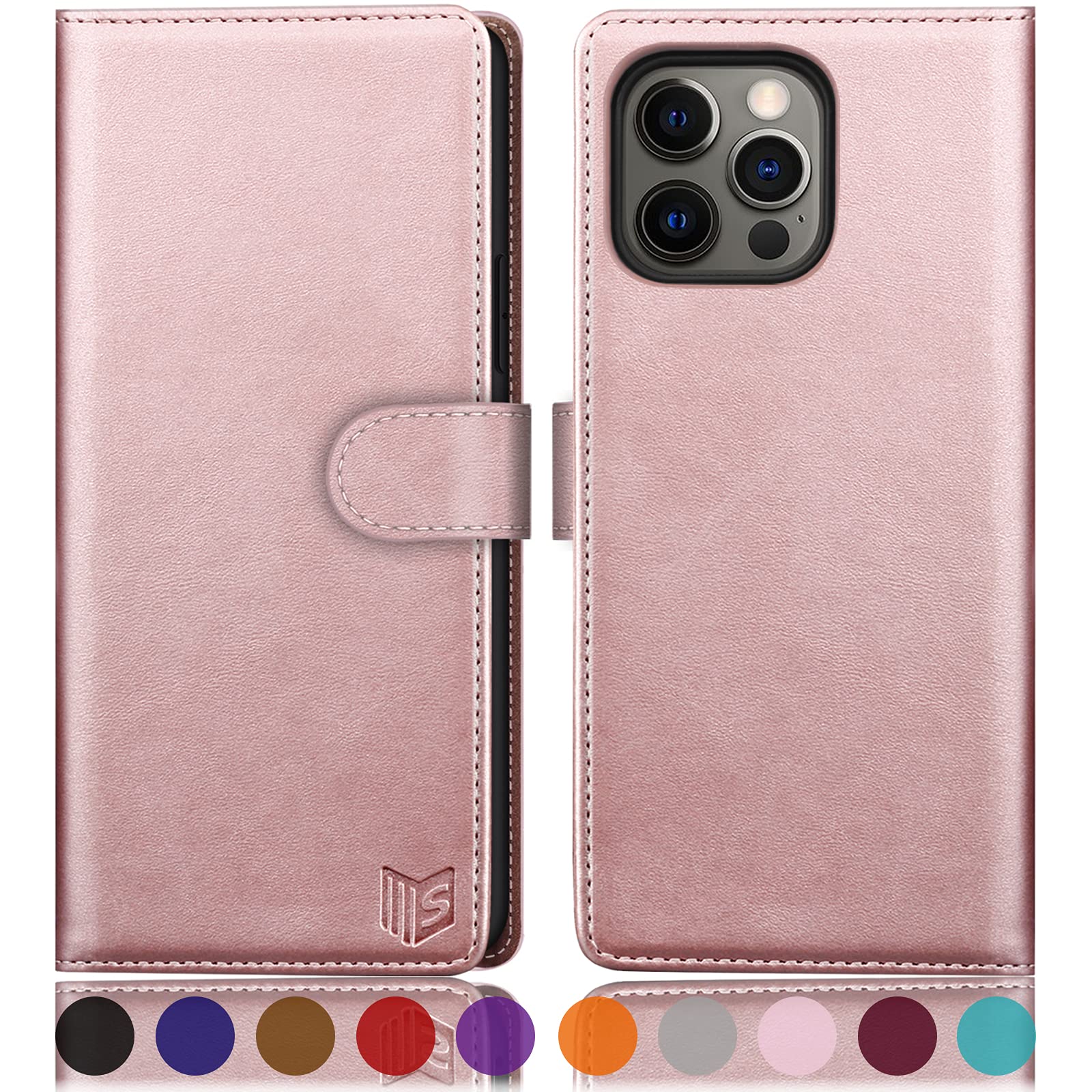 SUANPOT iPhone 13 Pro Wallet Case - RFID Blocking PU Leather Cover with Card Holder for Women & Men, Perfect for Work & Travel