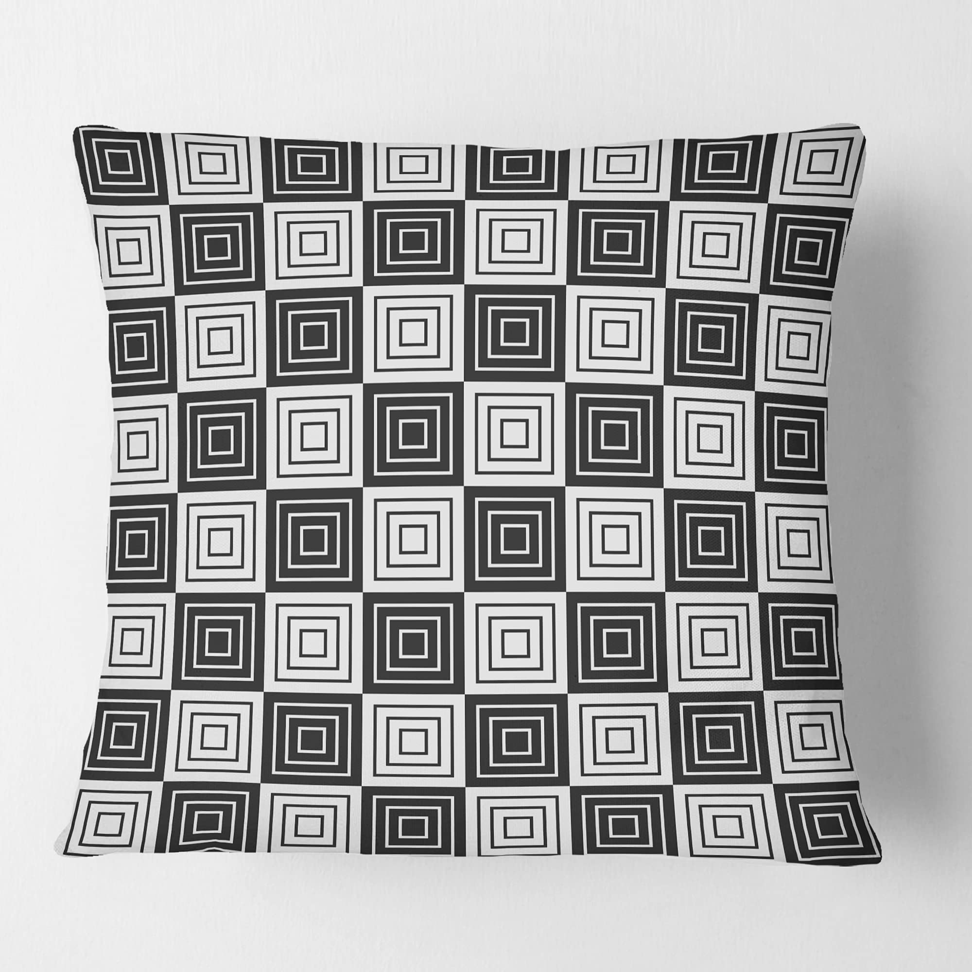 DesignQ CU24092 Decorative Throw Pillow Cushion Cover - 18x18 Inches Square Soft Grey Pillow for Sofa, Bed, Couch - Perfect for Living Room, Bedroom & Home Decor