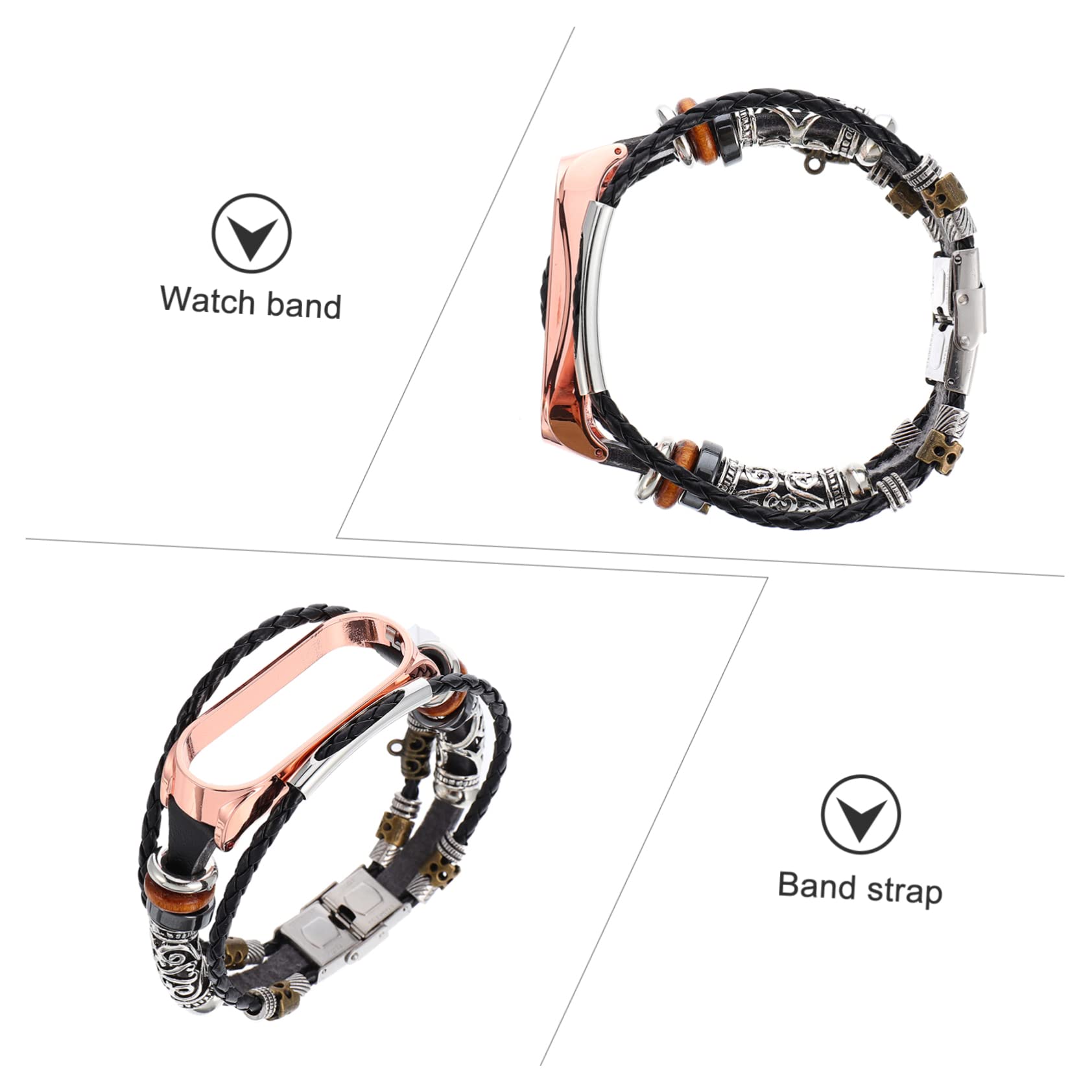 3-Pack Replacement Wristband Strap Compatible with Xiaomi Mi Band - Durable Zinc Alloy Watch Band for Sports, Fitness & Daily Wear