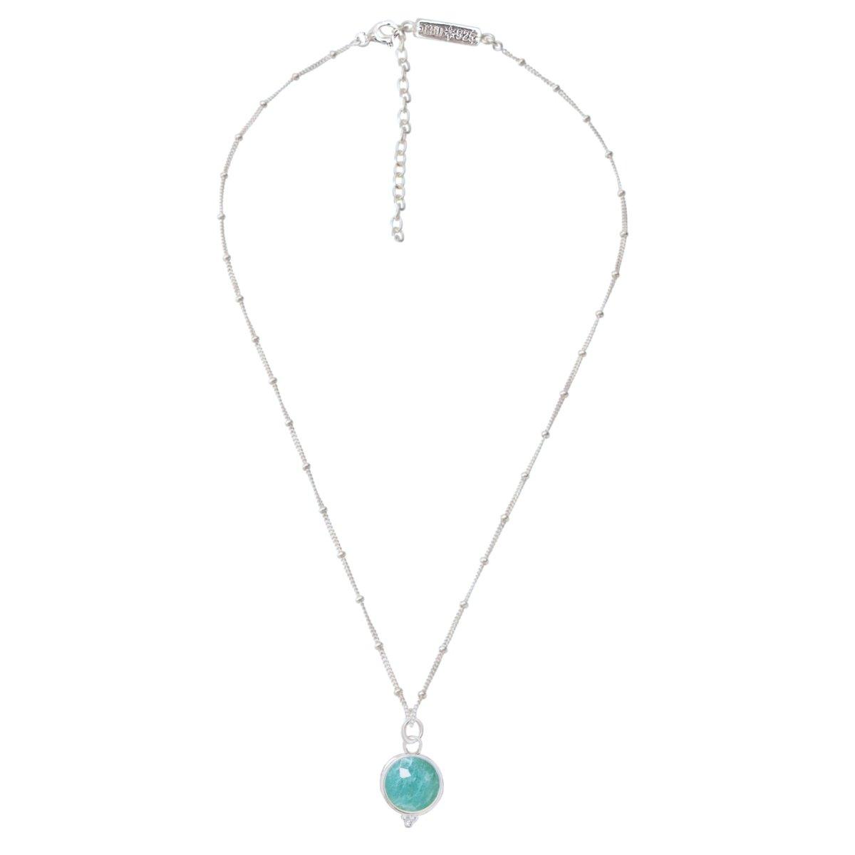 Laihas Free Spirit Amazonite Necklace - Healing Crystal Jewelry for Women, Natural Stone Pendant with Adjustable Chain - Perfect for Meditation, Yoga & Boho Fashion