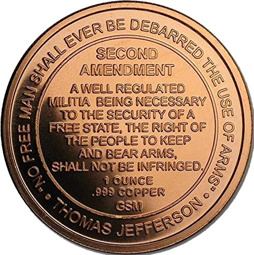 1 oz .999 Pure Copper Round - Second Amendment Challenge Coin - Collectible Gift for Gun Rights Supporters, Military, Police & History Enthusiasts
