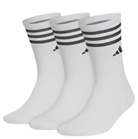 Adidas 3-Pack Performance Golf Crew Socks for Men - Moisture Wicking, Cushioned Support - Perfect for Golfing, Sports & Casual Wear