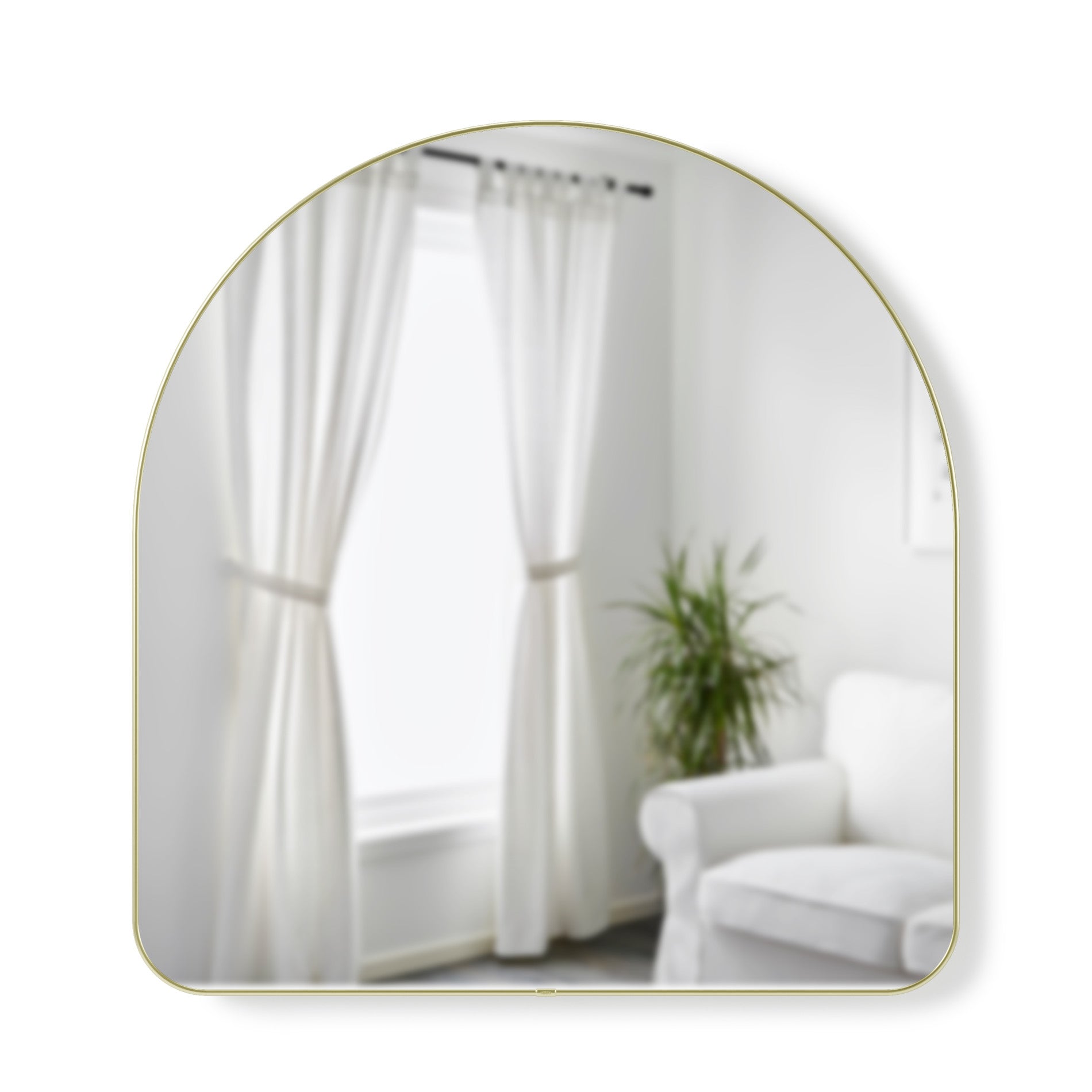 Hubba Arched Wall Mirror - Elegant Full Length Floor Mirror for Bedroom, Living Room & Entryway Decor | Vintage Gold Frame Standing Mirror for Home & Office