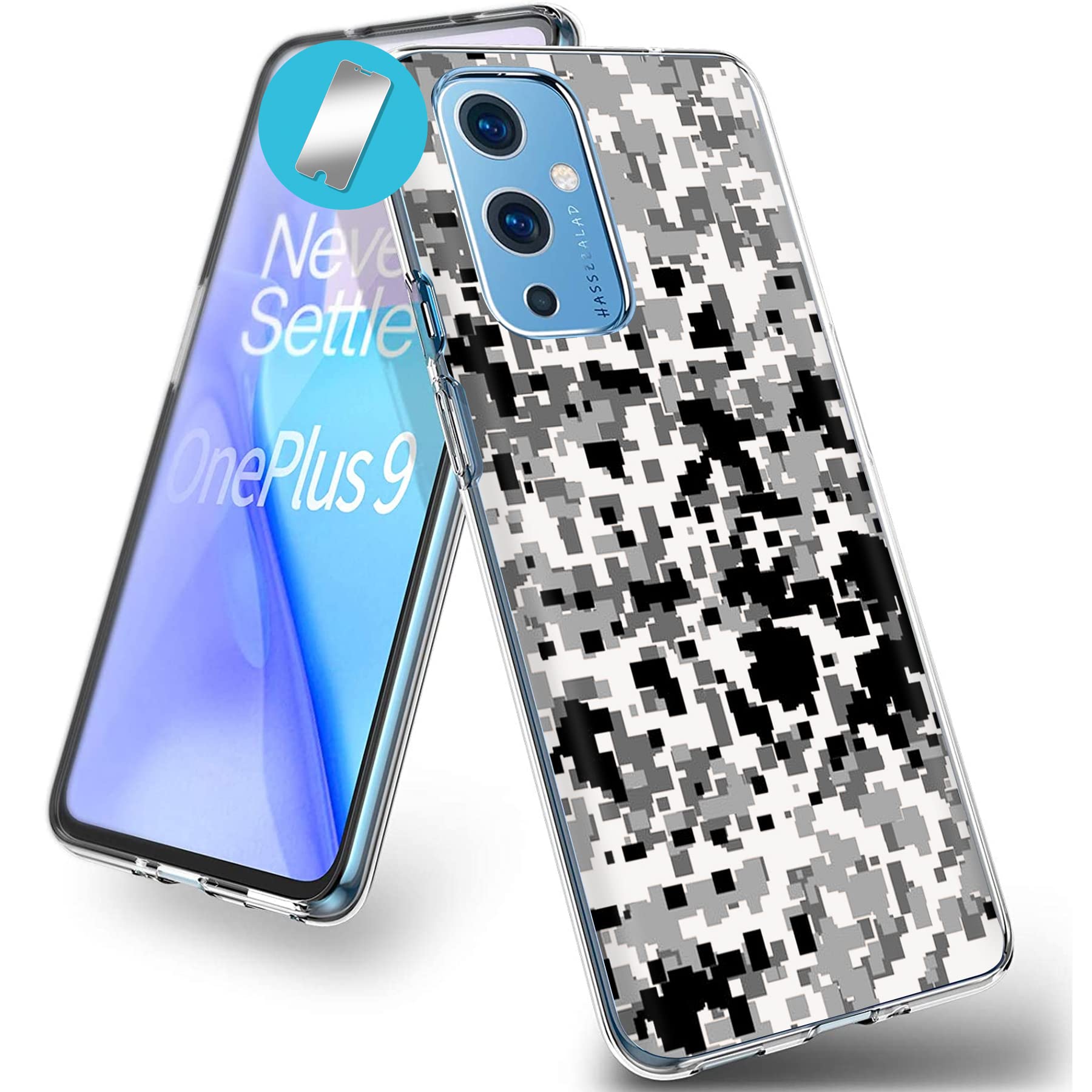 OnePlus 9 Slim Case with Screen Protector - Camo Design for Daily Protection