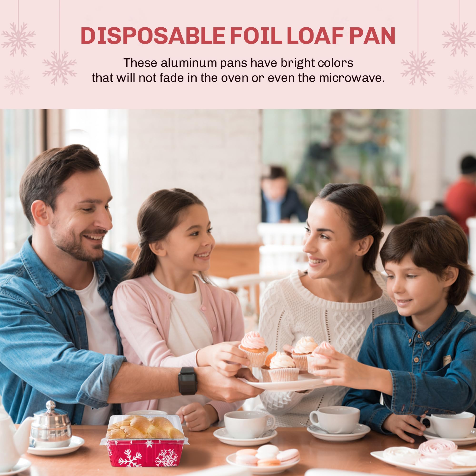 Premium 2 lb. Aluminum Foil Loaf Pans with Dome Lids - Heavy Duty Disposable Baking Tins for Holiday Cooking, Bread Making & Meal Prep (Pack of 25) - Ideal for Christmas Baking, Thanksgiving Dinner & Party Food Preparation