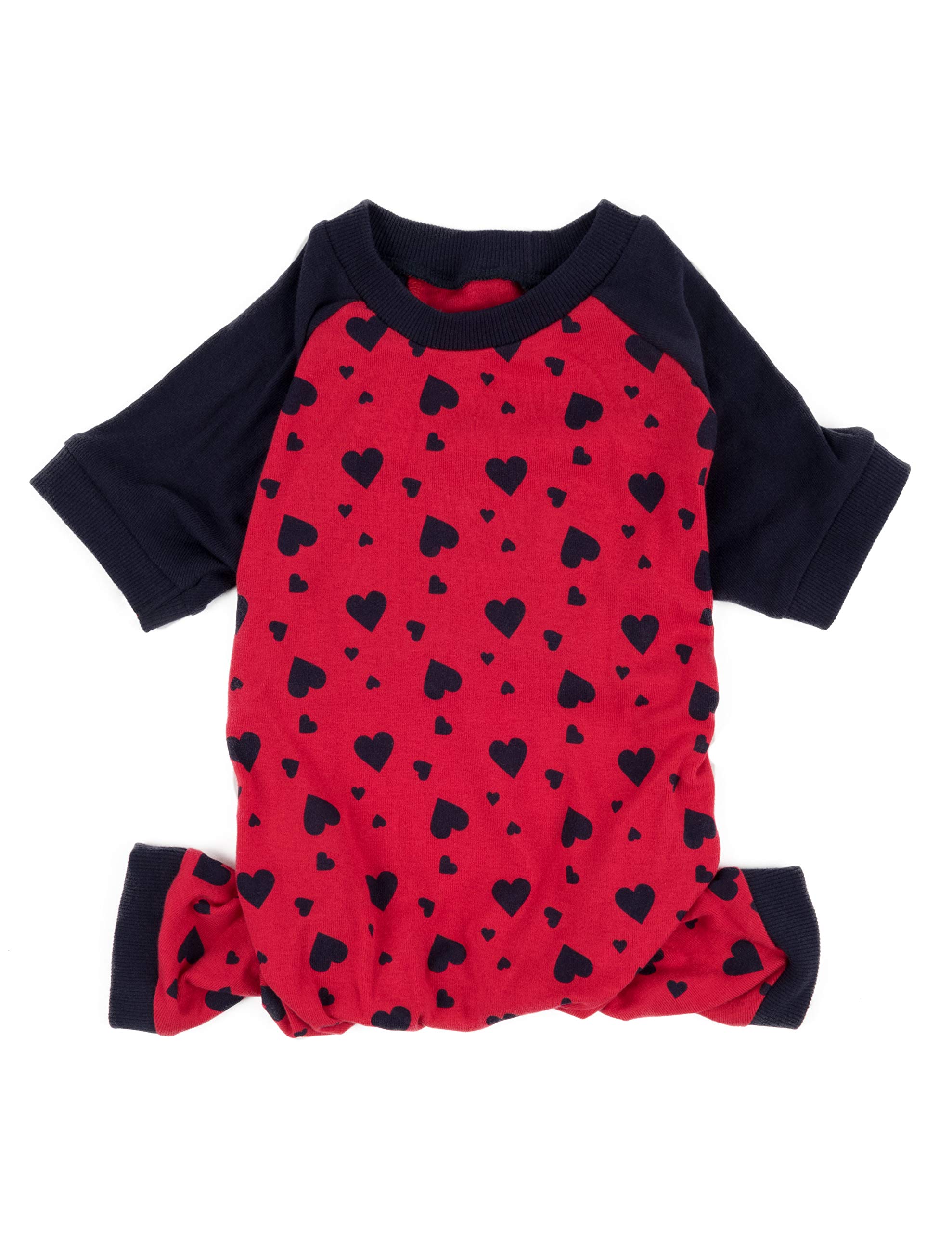 Leveret 100% Cotton Christmas Dog Pajamas - Matching Holiday Pjs for Large Dogs (XXX-Large, NHearts) - Cozy Winter Outfit for Pets & Family Photos