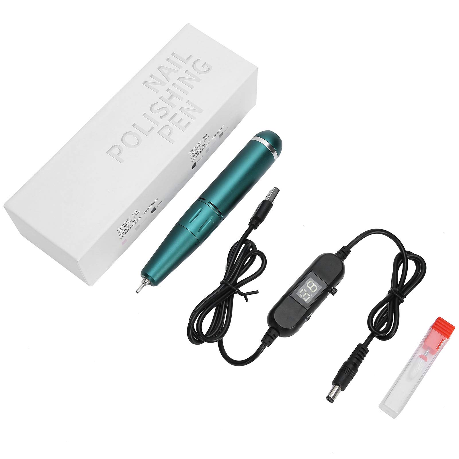 Professional Electric Nail Drill Machine - High Speed Manicure Tool with Fast Heat Dissipation for Gel Polish Removal & Nail Art (Olive Green, Leaning Tower Design) | Perfect for Home Salon, Professional Nail Technicians & DIY Nail Care