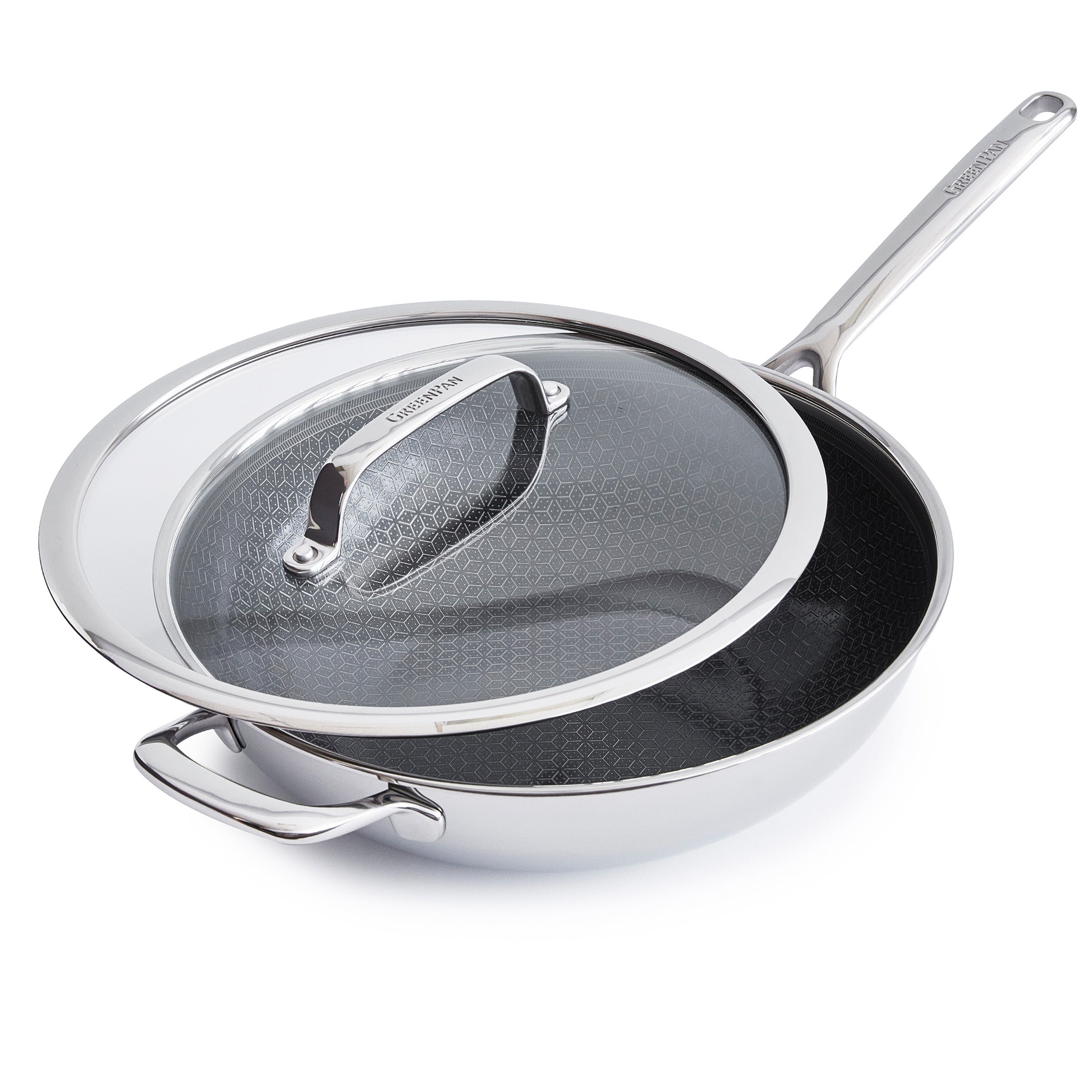 Spectra Thermobond Hybrid Ceramic Nonstick 12-Inch Wok Pan with Glass Lid - PFOA-Free, Scratch-Resistant Cookware for Stir Fry, Sauteing & Asian Cooking