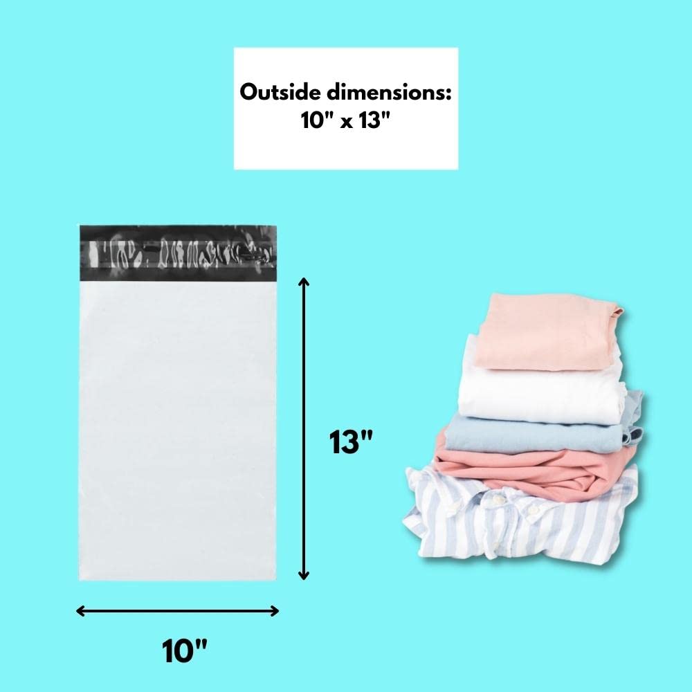 PSBM White Poly Mailers 10x13 Inches (2000 Pack) - Durable Self-Seal Shipping Envelopes for Clothing & Small Businesses | Perfect for Ecommerce, Online Stores & Package Shipping