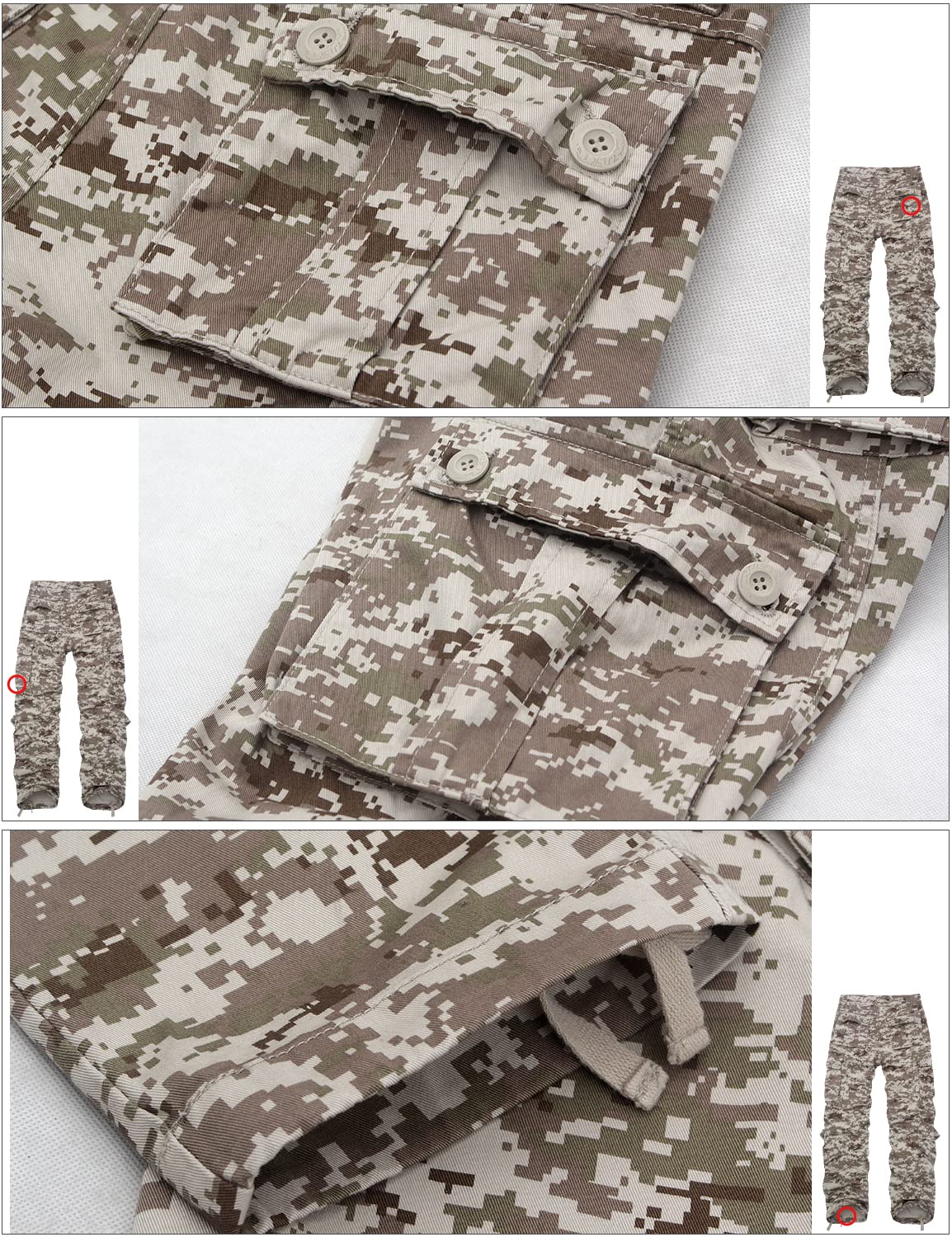 Men's Wild Camouflage Cargo Pants - Tactical Outdoor Hiking Hunting Military Style Pants for Adventure & Casual Wear