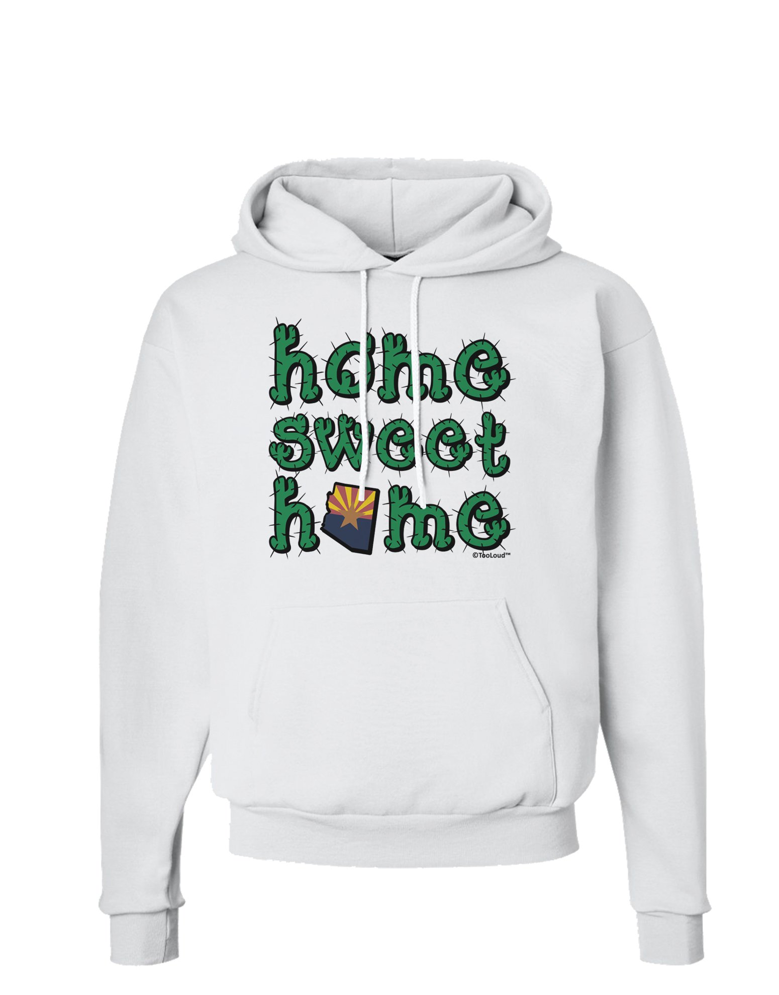 TooLoud Arizona State Flag & Cactus Hoodie - Cozy Pullover Sweatshirt with Hood and Pockets - Perfect for Outdoor Adventures & Casual Wear