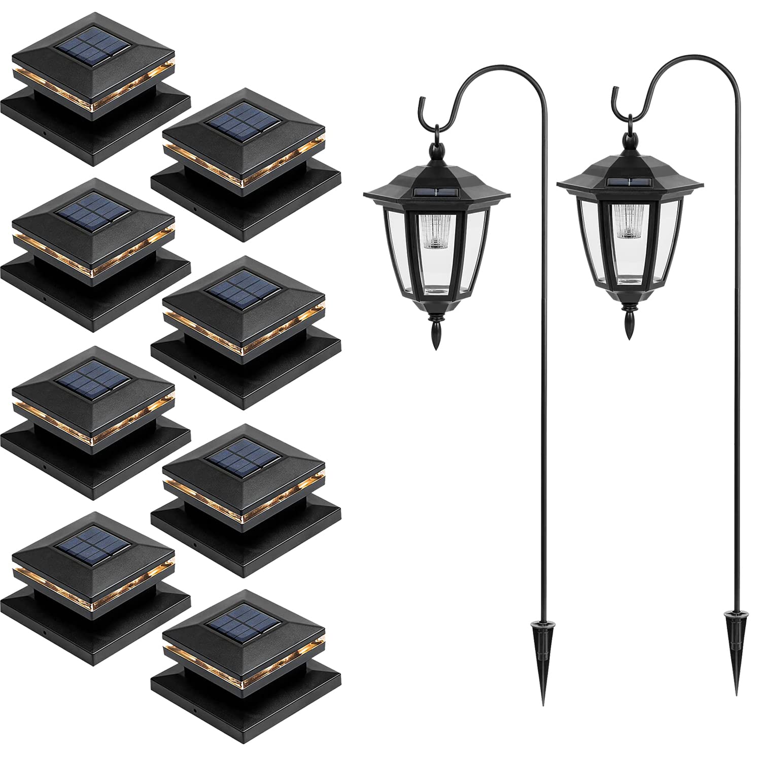 Viewsun 8 Pack Solar Post Cap Lights & 2 Pack 34
