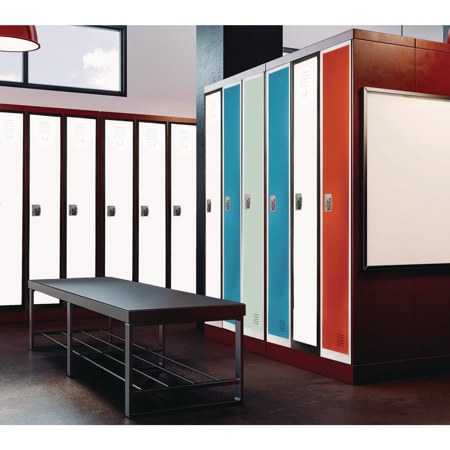 Steel Storage Locker for Office & Home - 12x12x72 Inches, 1 Compartment, Black Body with White Doors - Perfect for Gym, School, Warehouse & Locker Room Organization