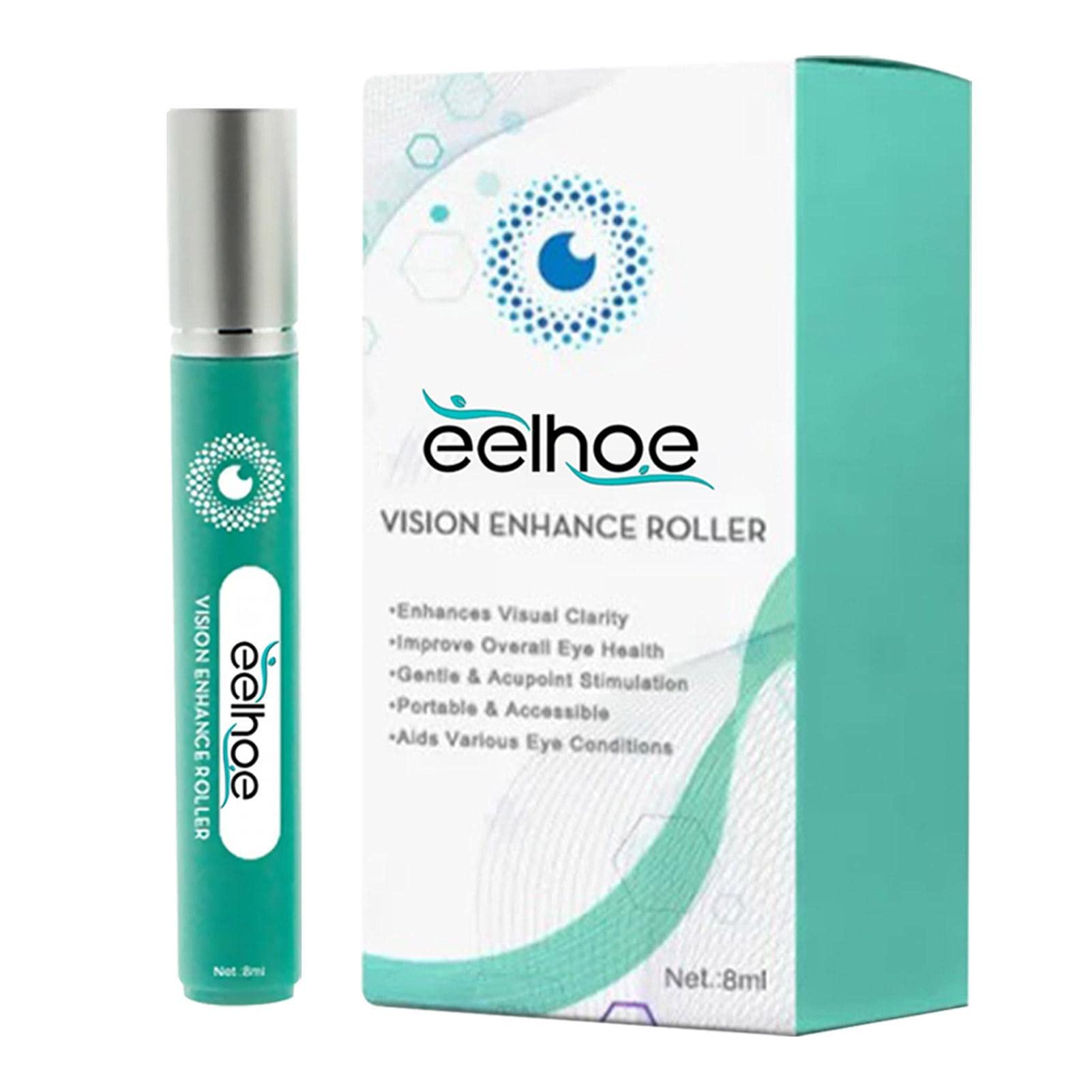 Under Eye Roller & Vision Enhancer - Eye Massager Roller for Dry Eye Relief & Improved Eyesight | Portable Eye Care Tool for Home, Office & Travel Use