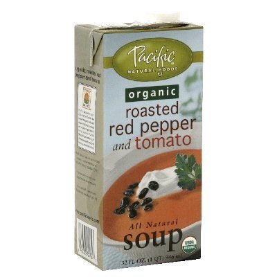 Organic Creamy Roasted Red Pepper Tomato Soup by Pacific Foods - Gluten-Free, 32 Oz (Pack of 12) | Healthy Vegan Soup for Quick Lunches, Cozy Dinners & Meal Prep