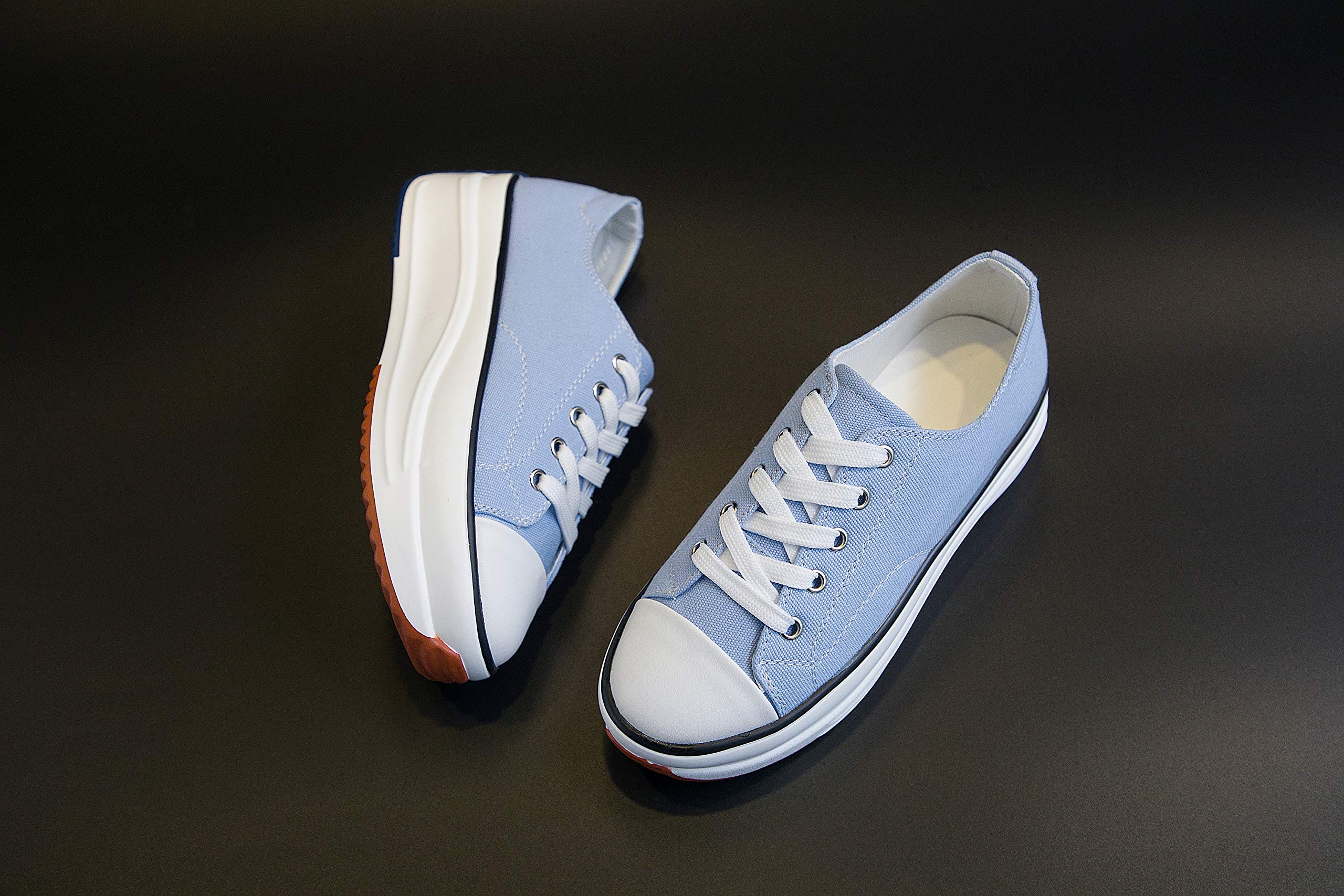 Women's Fashion High Heel Canvas Sneakers - Comfortable Walking Shoes with Platform Wedge for Casual Wear | Perfect for Office, Dating & Daily Outfits