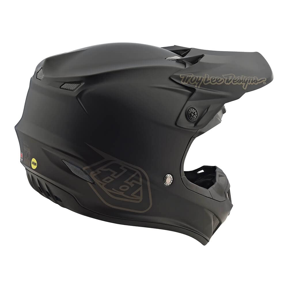 Troy Lee Designs SE4 Motocross MX Helmet - Lightweight POLYACRYLITE Shell, Mono Black (XL) | Dirt Bike Racing & Off-Road Motorcycle Protection Gear